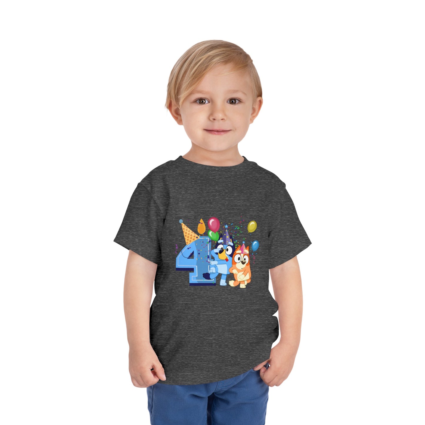4th Birthday Toddler Short Sleeve Tee