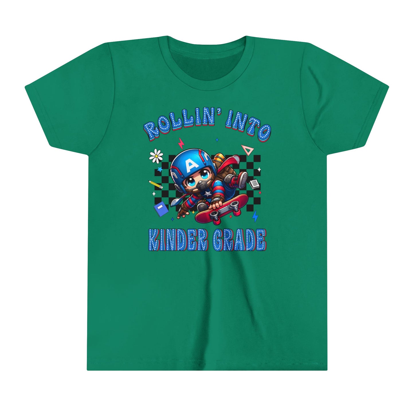 CAPTAIN AMERICA - Rollin' Into Kinder Grade Youth Short Sleeve Tee