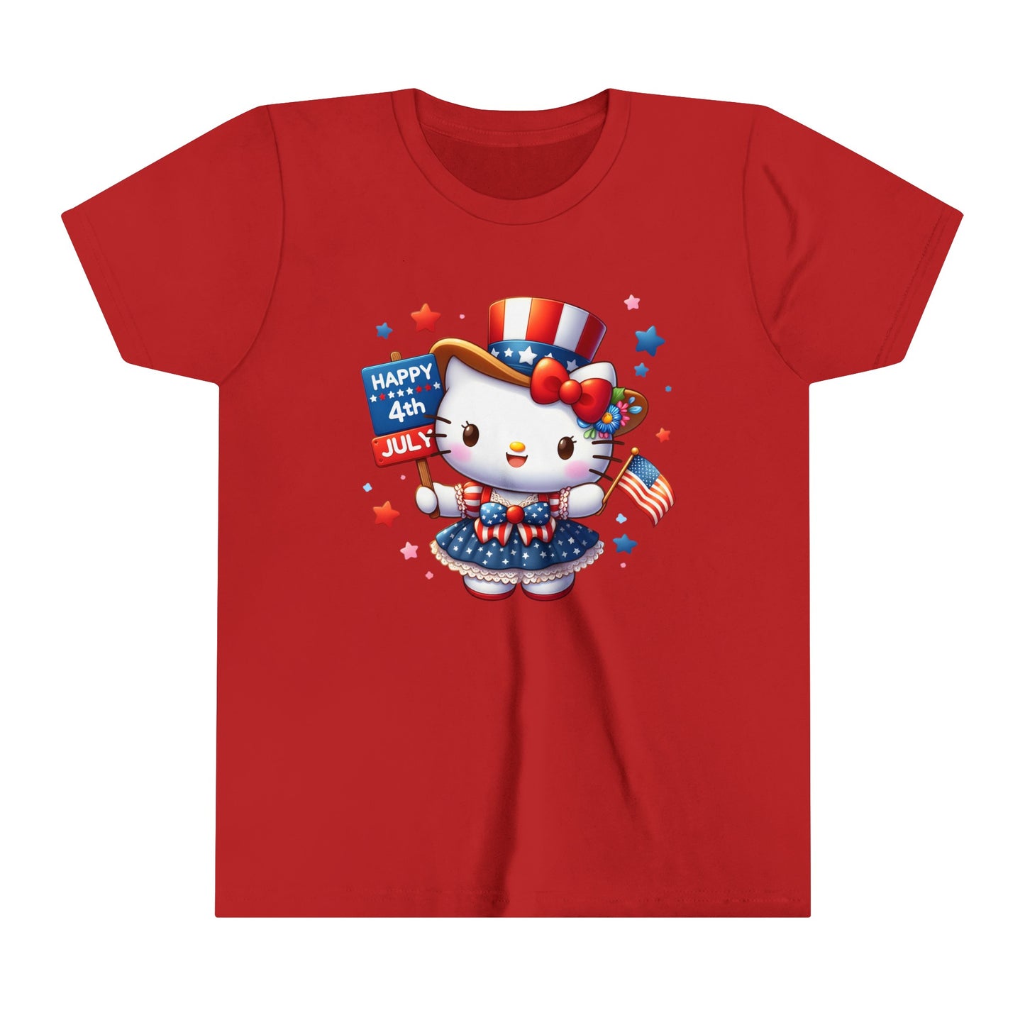 Happy 4th of July Hello Kitty Youth Short Sleeve Tee