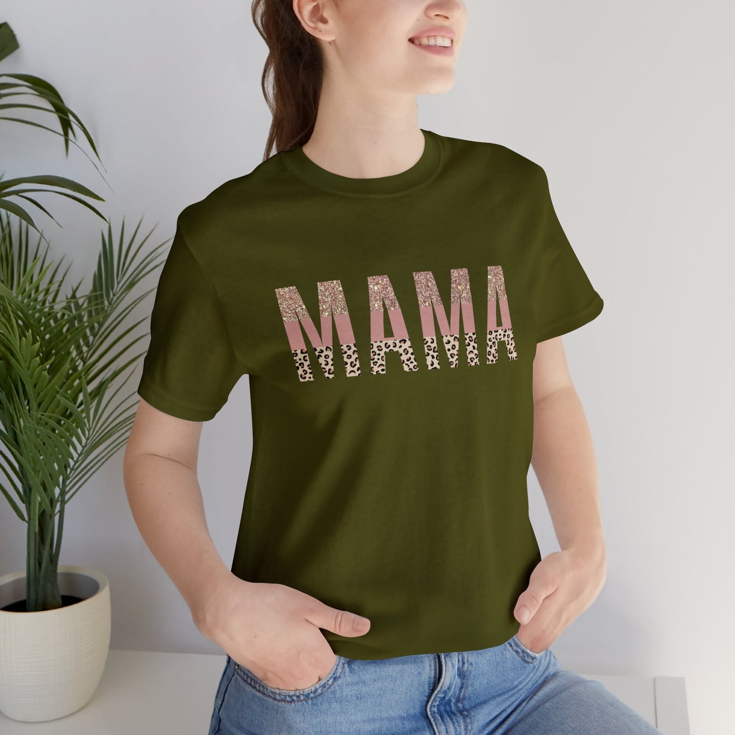 MAMA Leopard print short sleeve tshirt