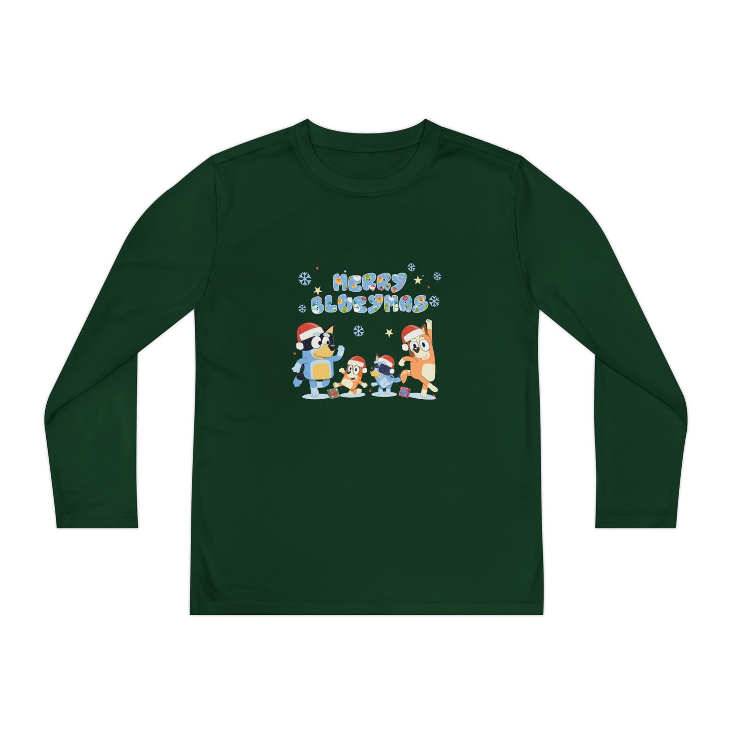 Merry Blue-y-mas Youth Long Sleeve Competitor Tee