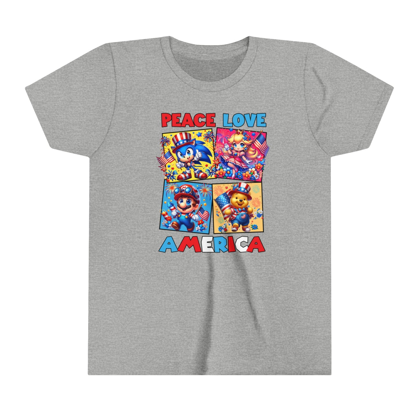 Peace Love America Youth Short Sleeve Tee