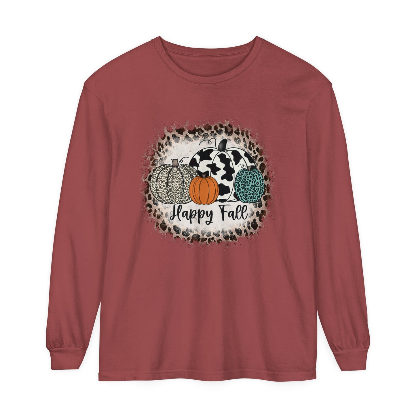 Happy Fall Garment-dyed Long Sleeve T-Shirt