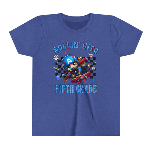 CAPTAIN AMERICA - Rollin' Into 5th Grade Youth Short Sleeve Tee
