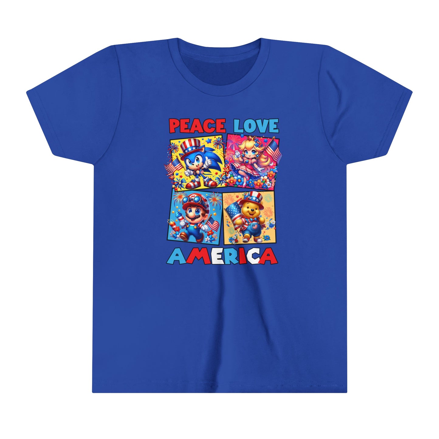 Peace Love America Youth Short Sleeve Tee