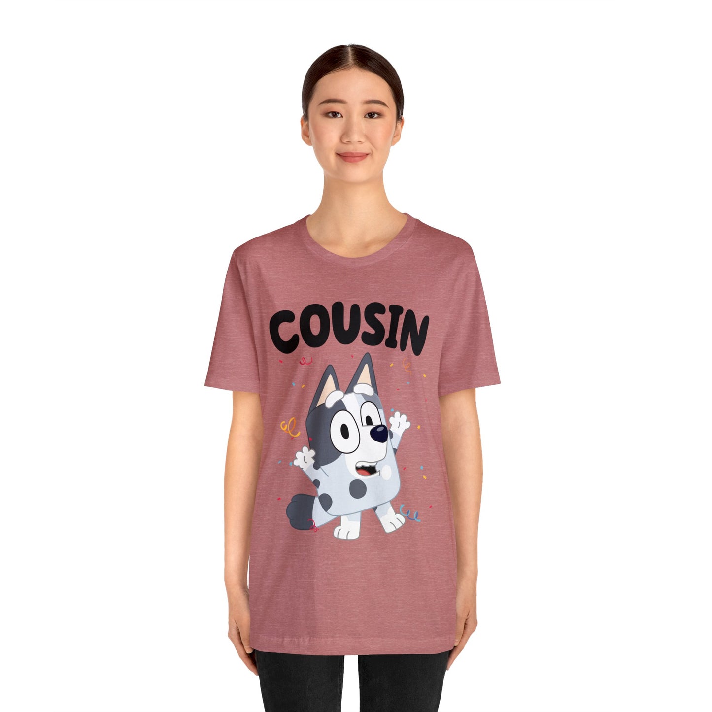 Cousin Muffin Bluey Birthday short sleeve Tshirt