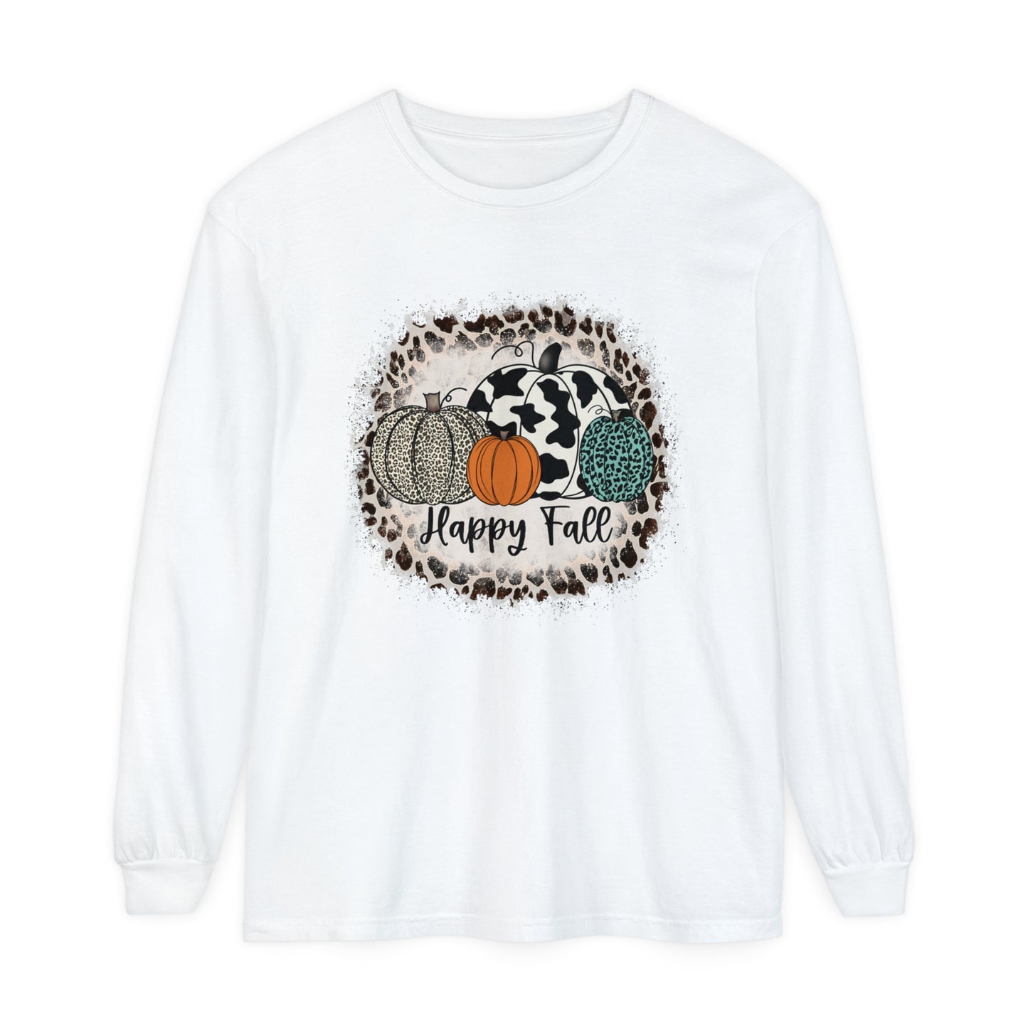 Happy Fall Garment-dyed Long Sleeve T-Shirt