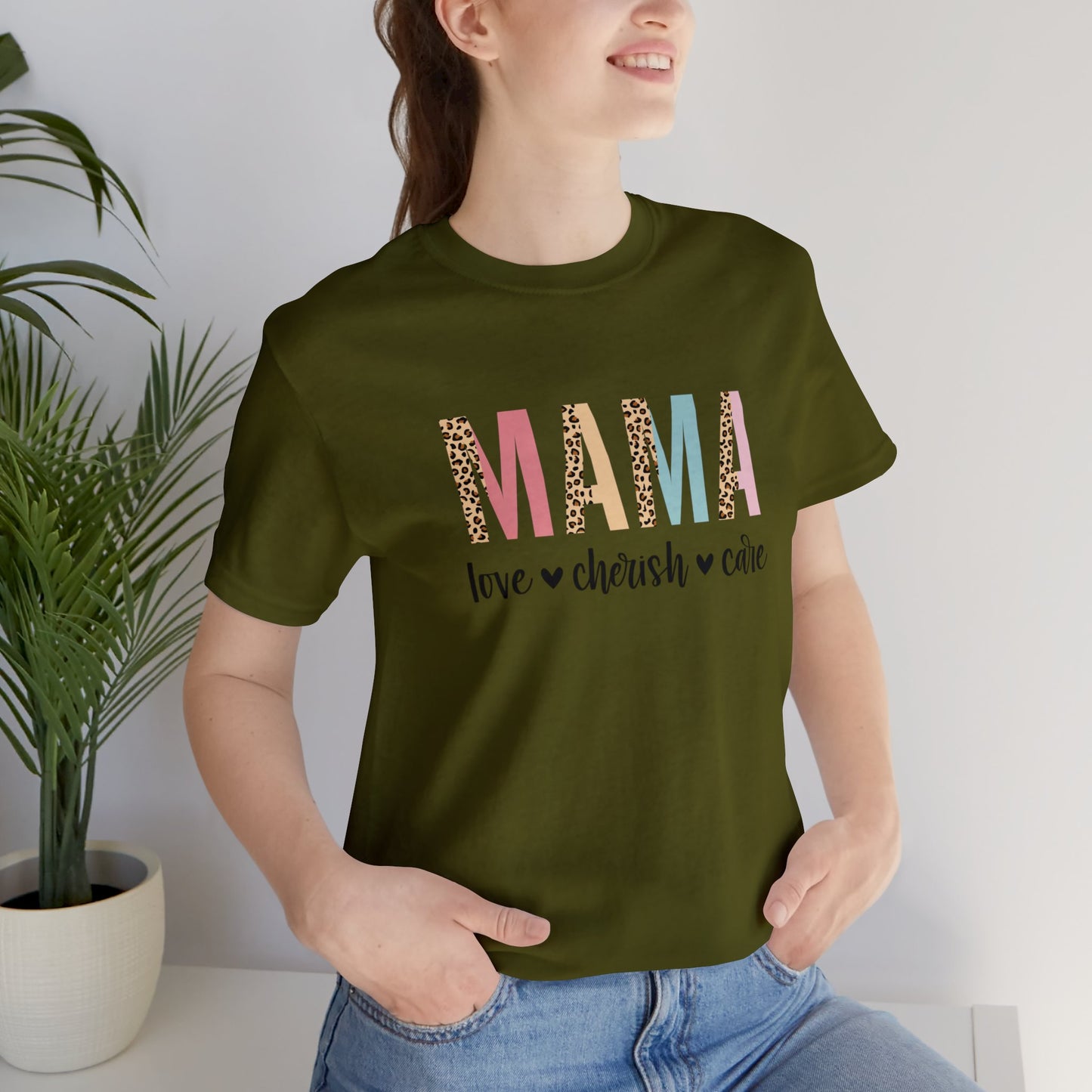 MAMA Leopard print short sleeve tshirt
