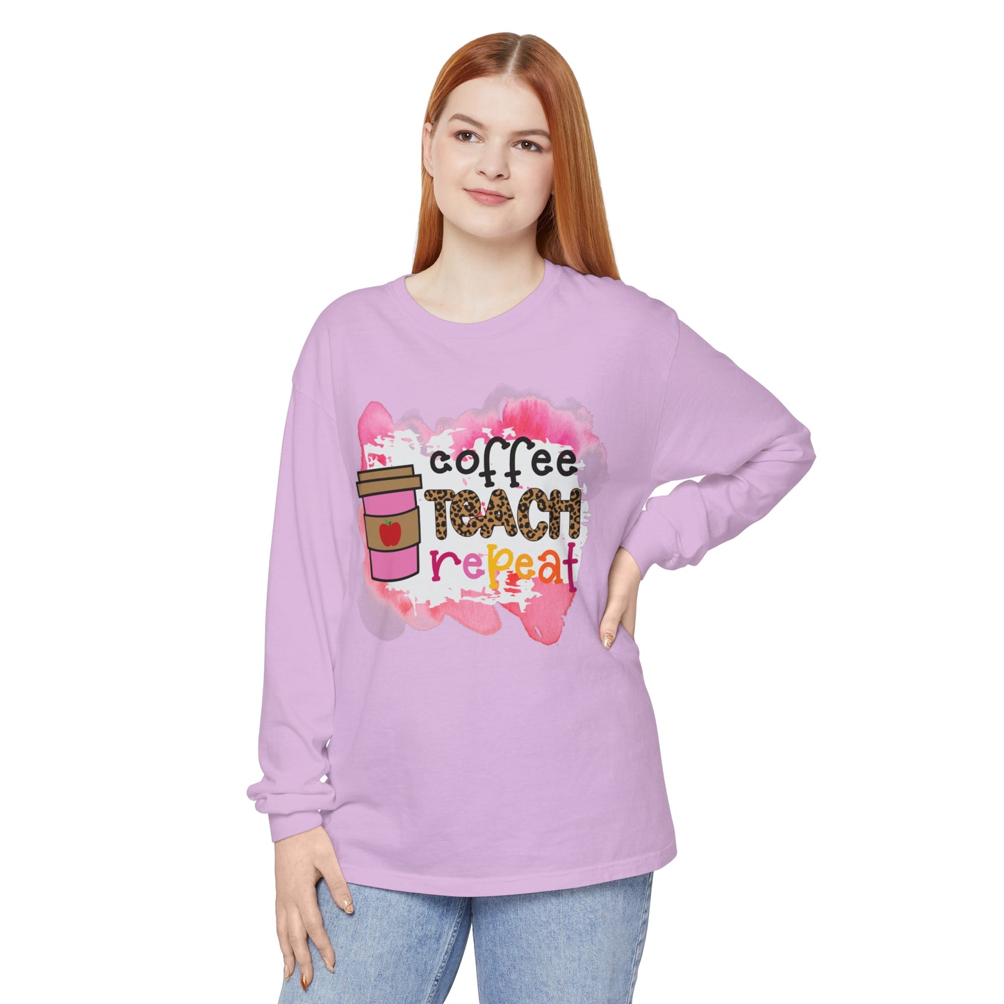 Coffee Teach Repeat Long Sleeve T-Shirt