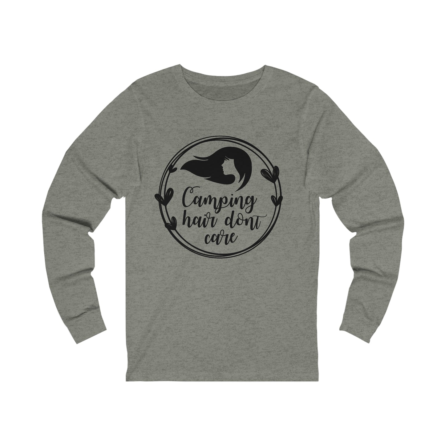 Camping Hair Don' Care Long Sleeve Tshirt