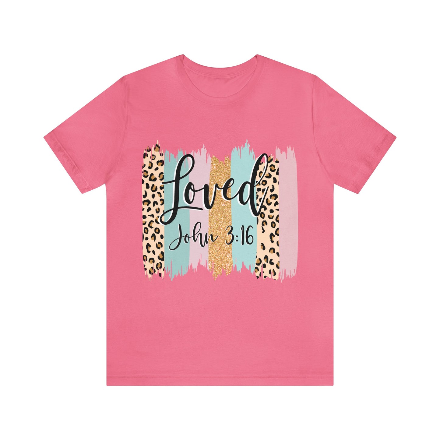 Loved (front) circle/cross (back) Short Sleeve Tshirt