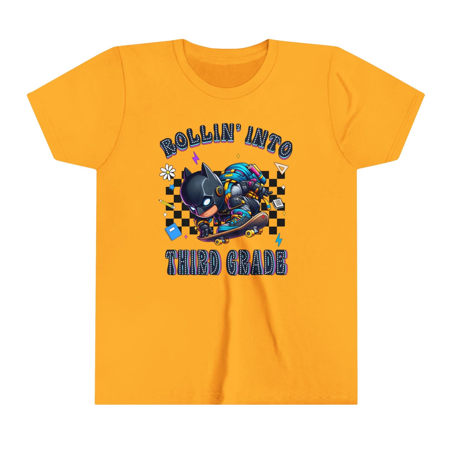 BATMAN - Rollin' into 3rd Grade Youth Short Sleeve Tee