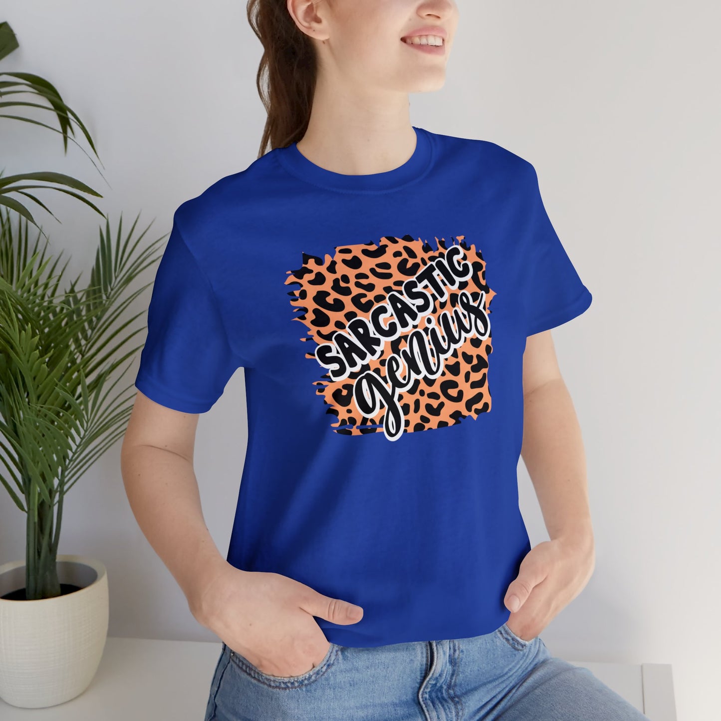 Sarcastic Genius leopard print short sleeve Tshirt