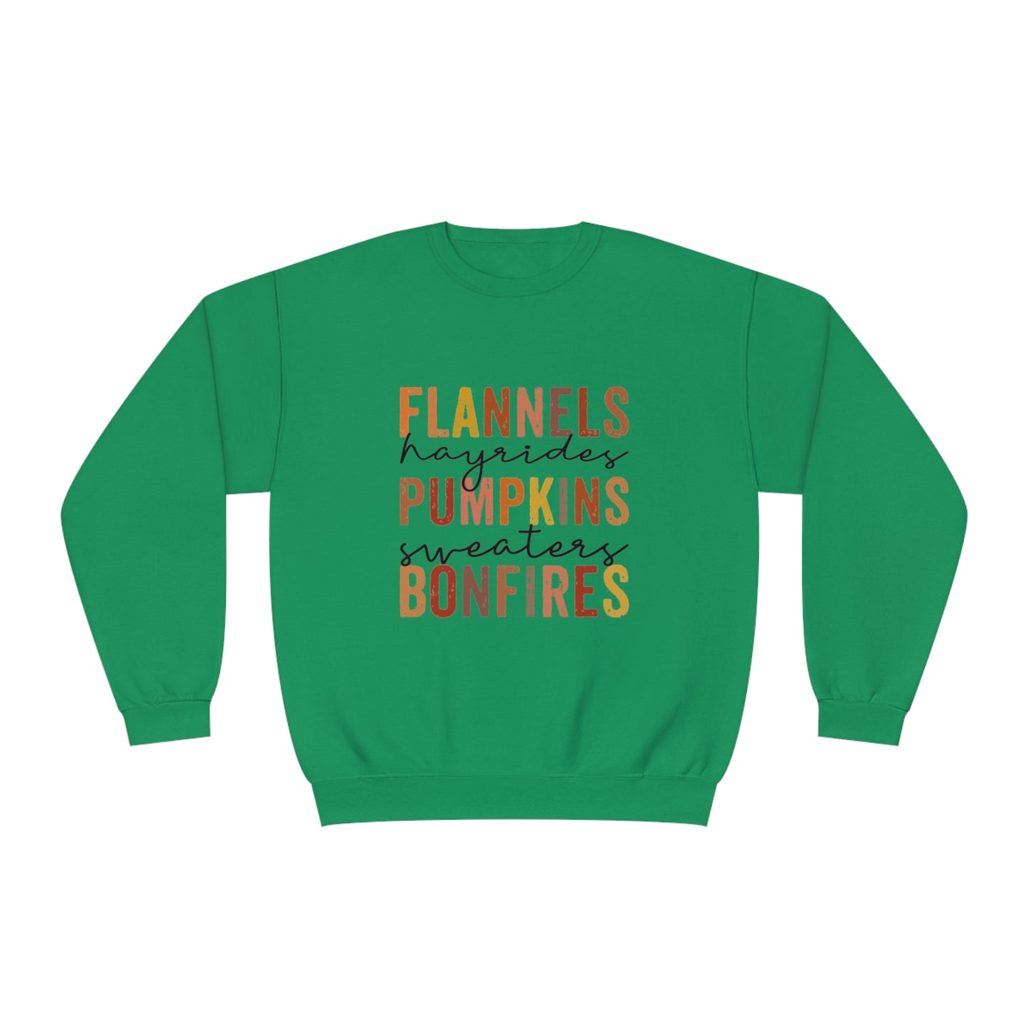 Flannels, Hayrides, Pumpkins, Sweaters, Bonfires Crewneck Sweatshirt