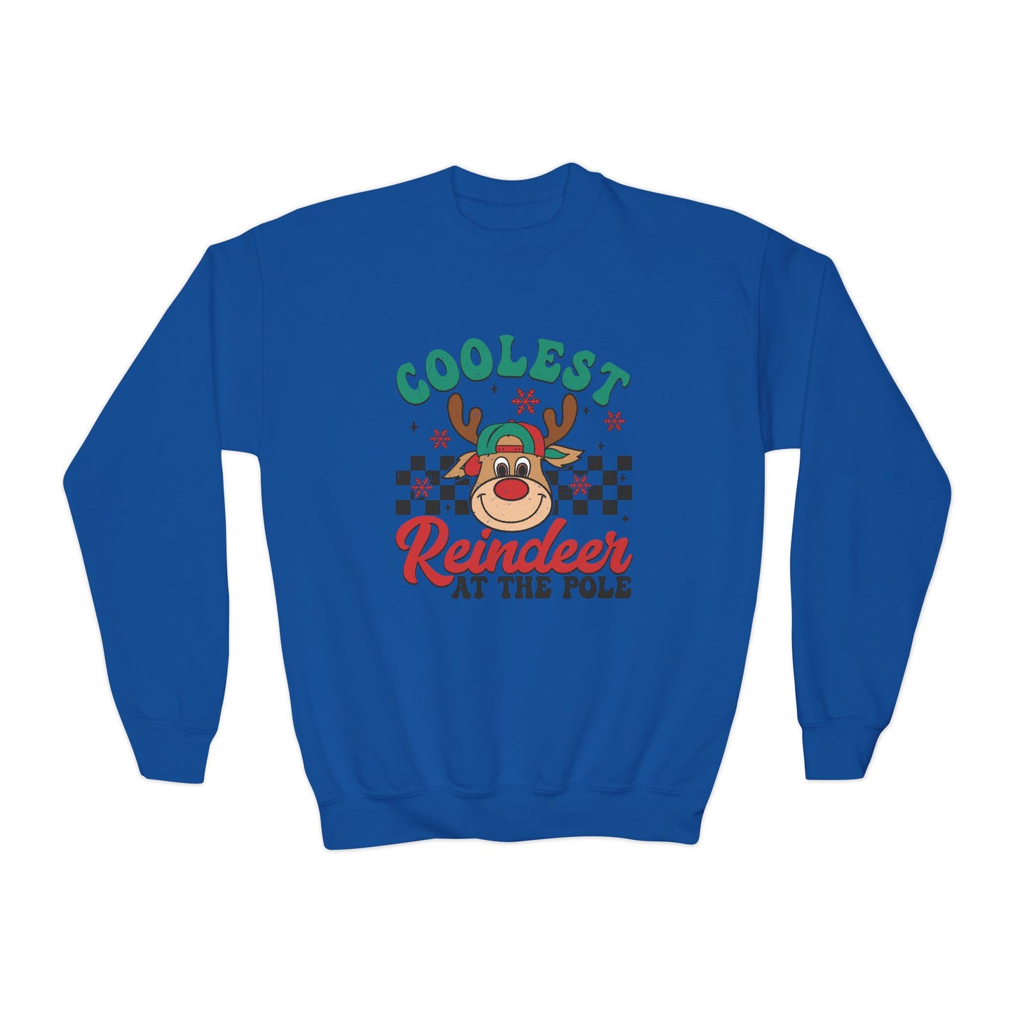 Coolest Reindeer at the Pole Youth Crewneck Sweatshirt