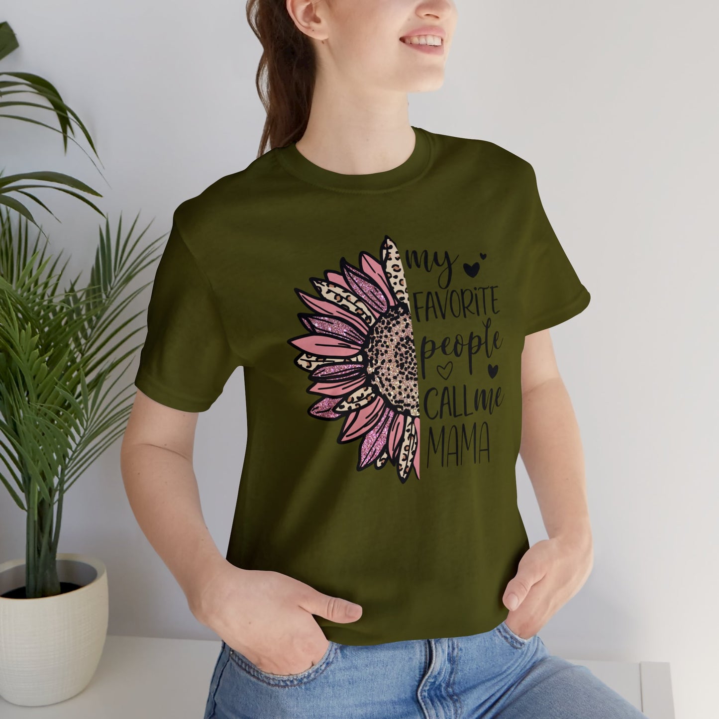 My Favorite People Call Me Mama Sunflower short sleeve tshirt