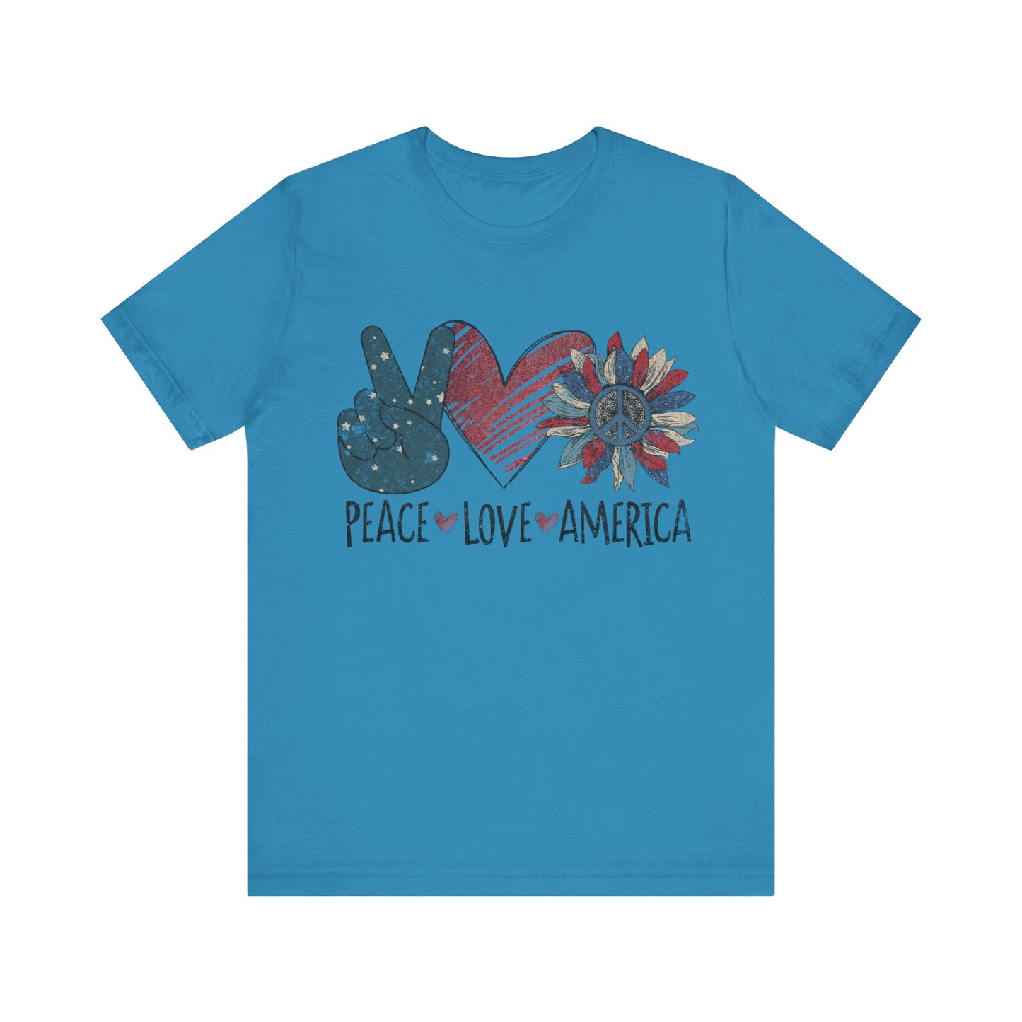 Peace Love America Jersey Short Sleeve Tee