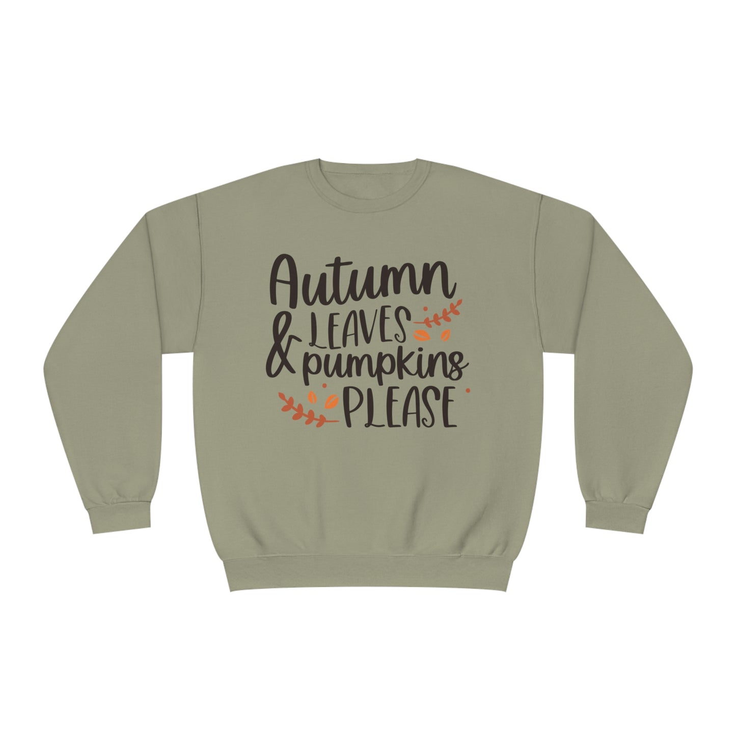 Autumn Leaves & Pumpkins Please Crewneck Sweatshirt