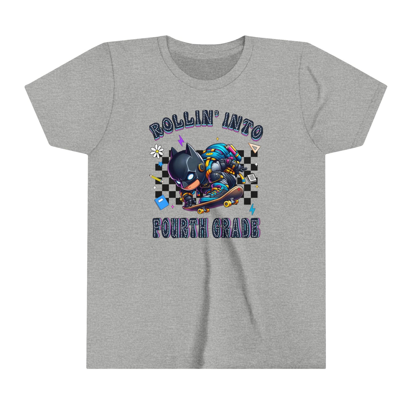 BATMAN - Rollin' Into 4th Grade Youth Short Sleeve Tee