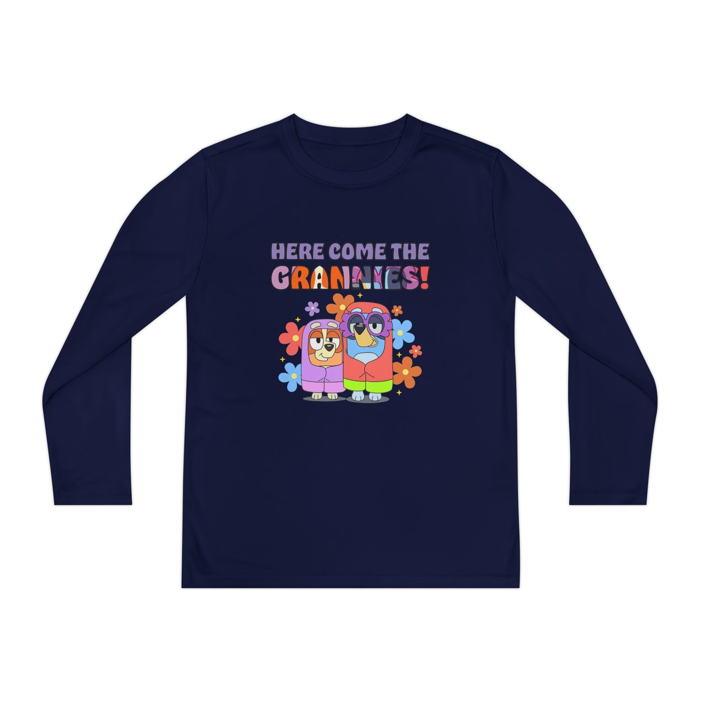Here comes the grannies Youth Long Sleeve Competitor Tee