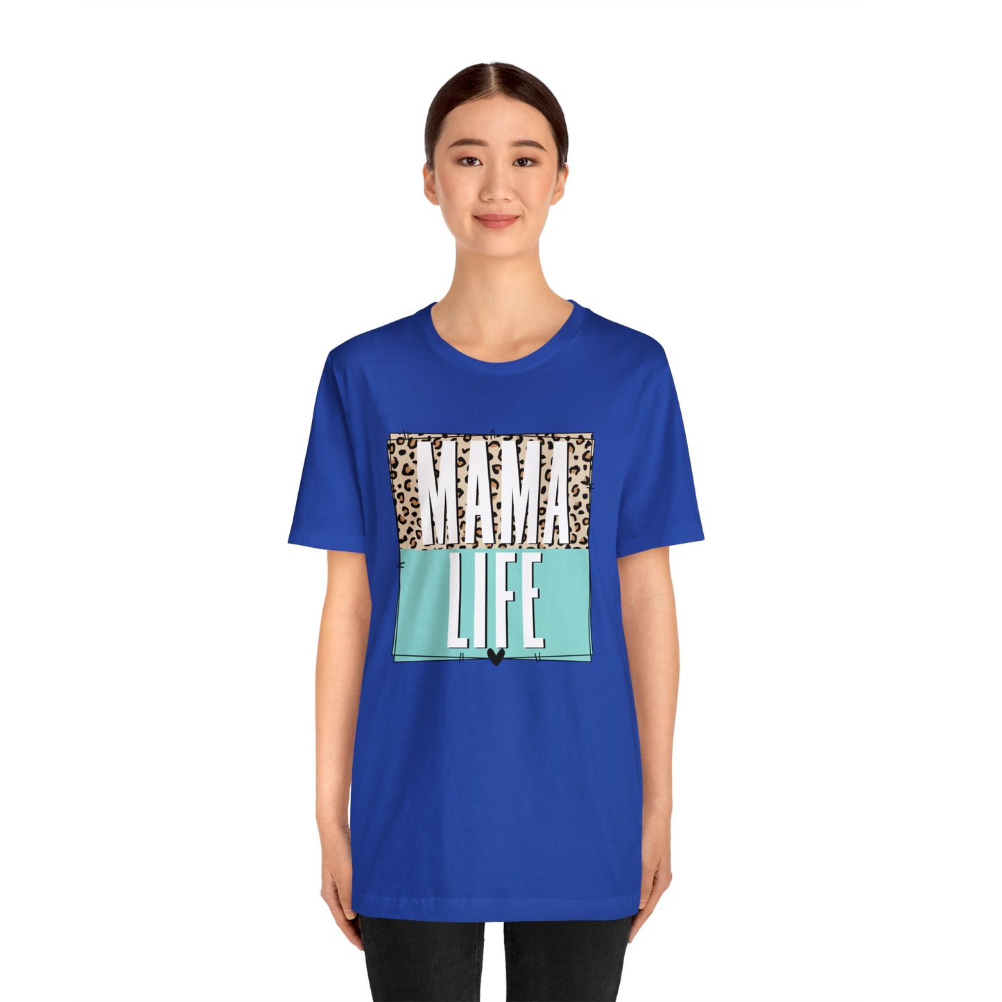 Mama life Leopard print short sleeve tshirt