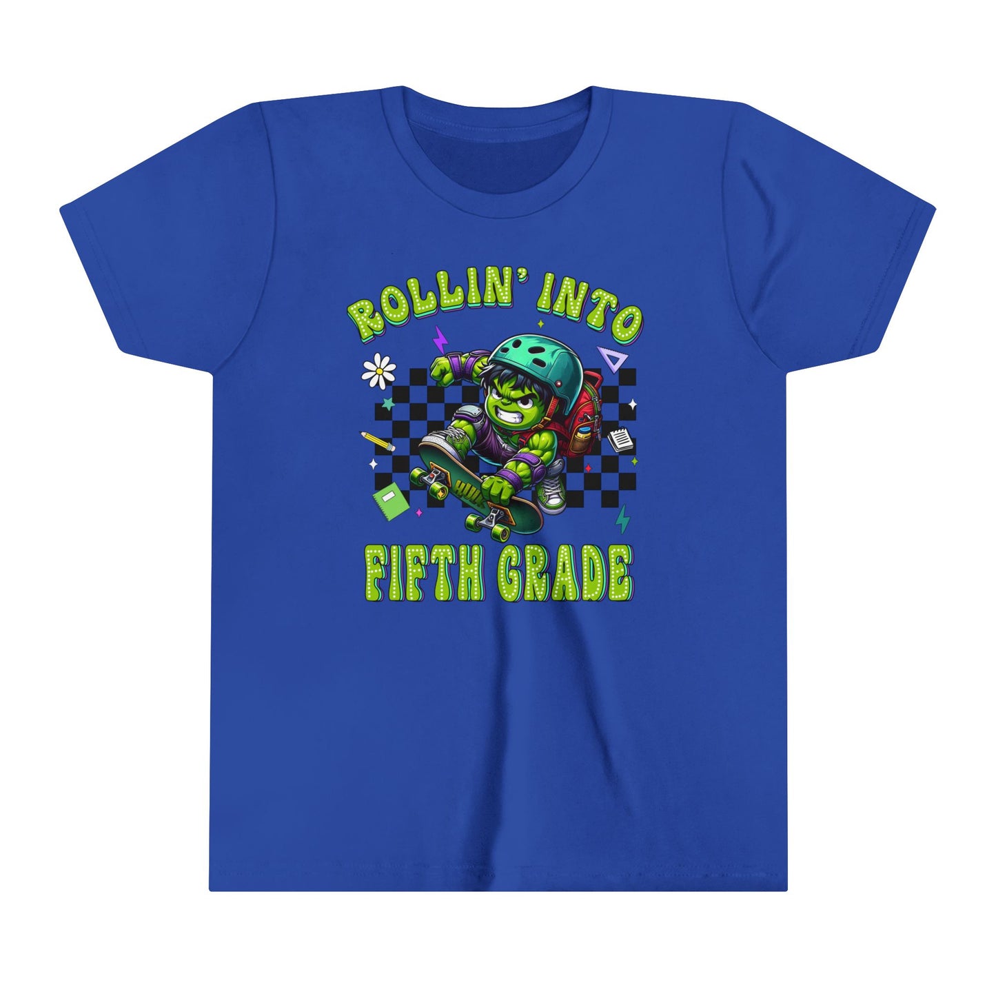 HULK - Rollin' Into 5th Grade Youth Short Sleeve Tee