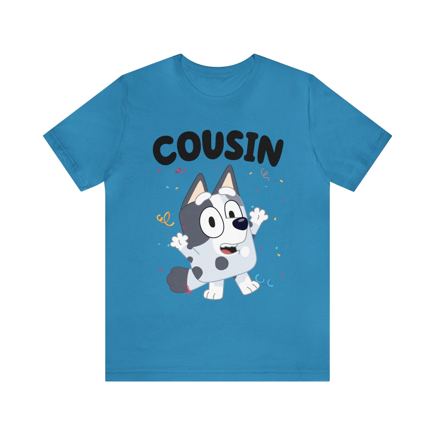 Cousin Muffin Bluey Birthday short sleeve Tshirt