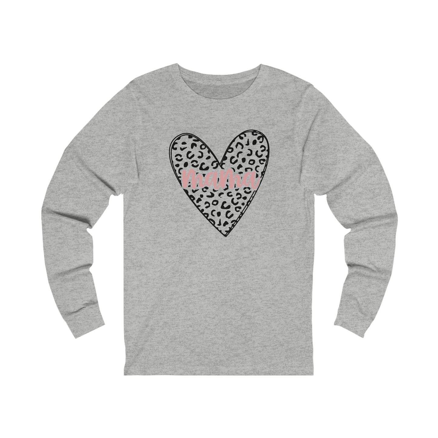 Mama Leopard print heart long sleeve tshirt