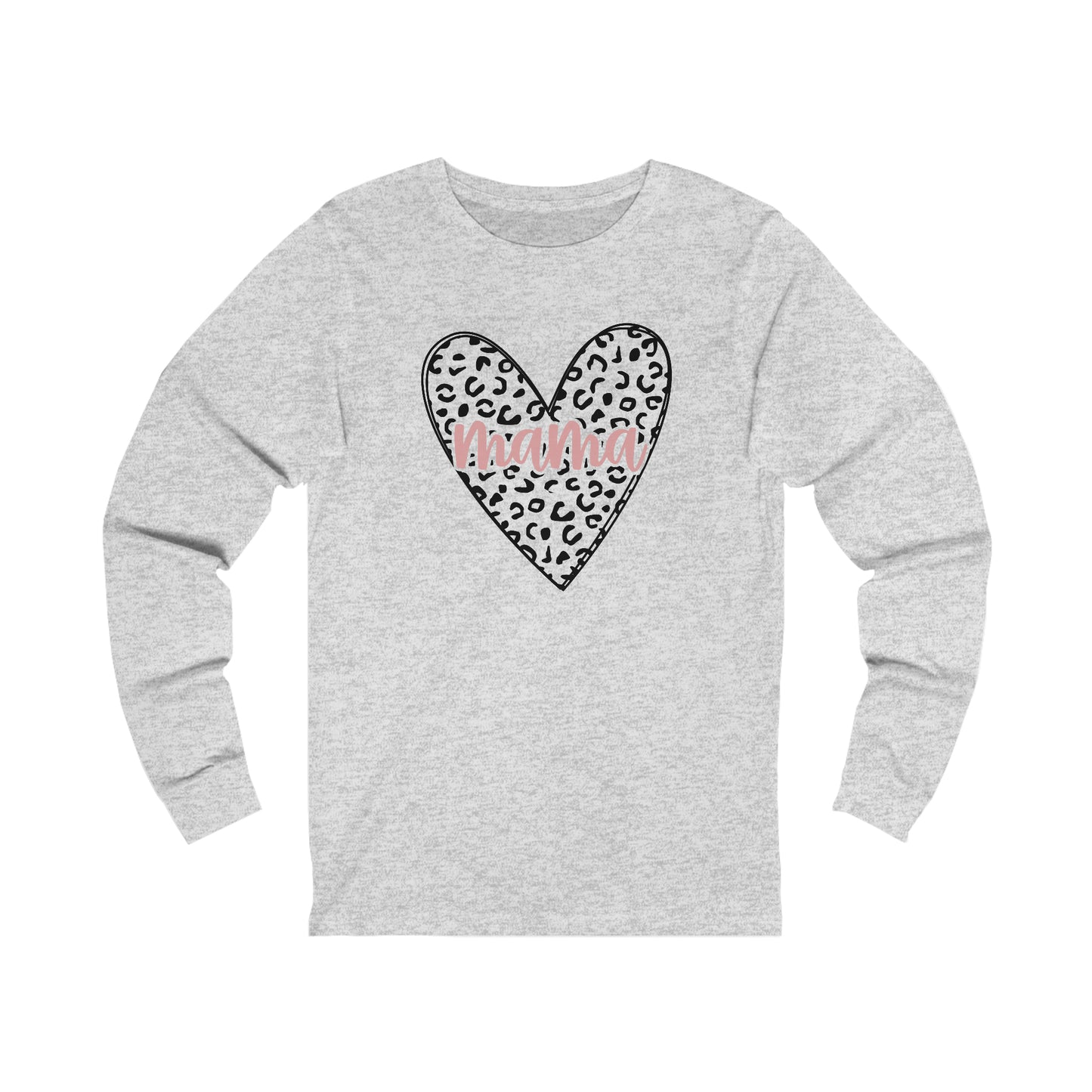 Mama Leopard print heart long sleeve tshirt