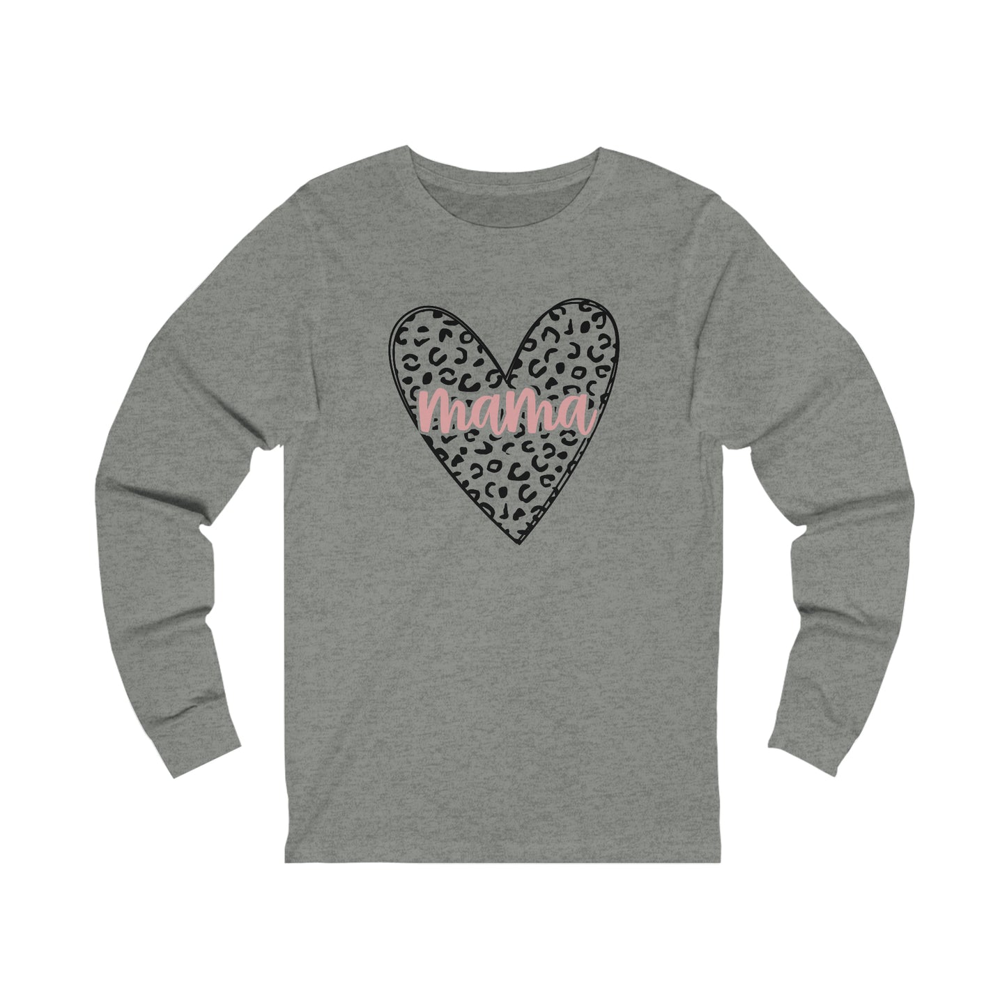 Mama Leopard print heart long sleeve tshirt
