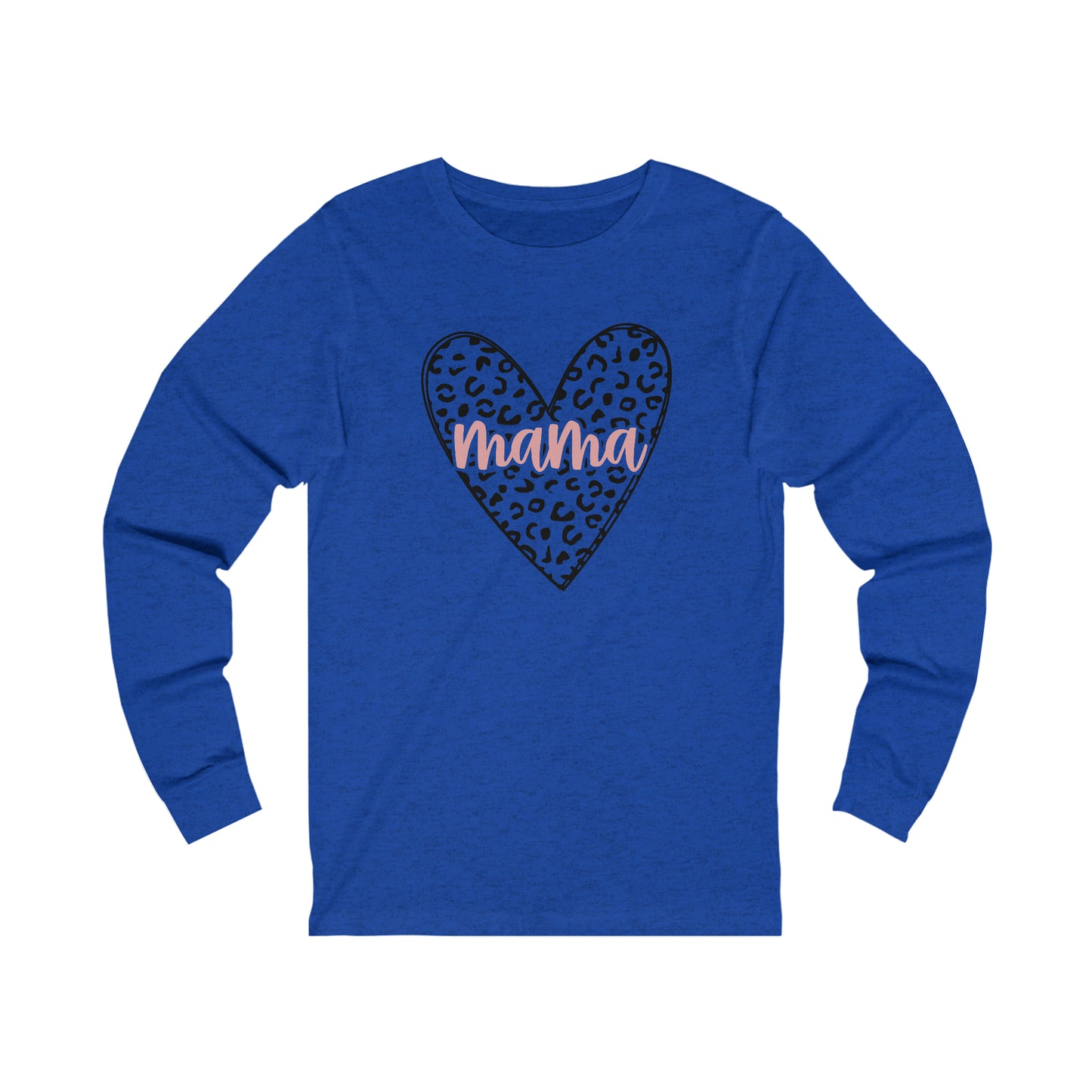 Mama Leopard print heart long sleeve tshirt