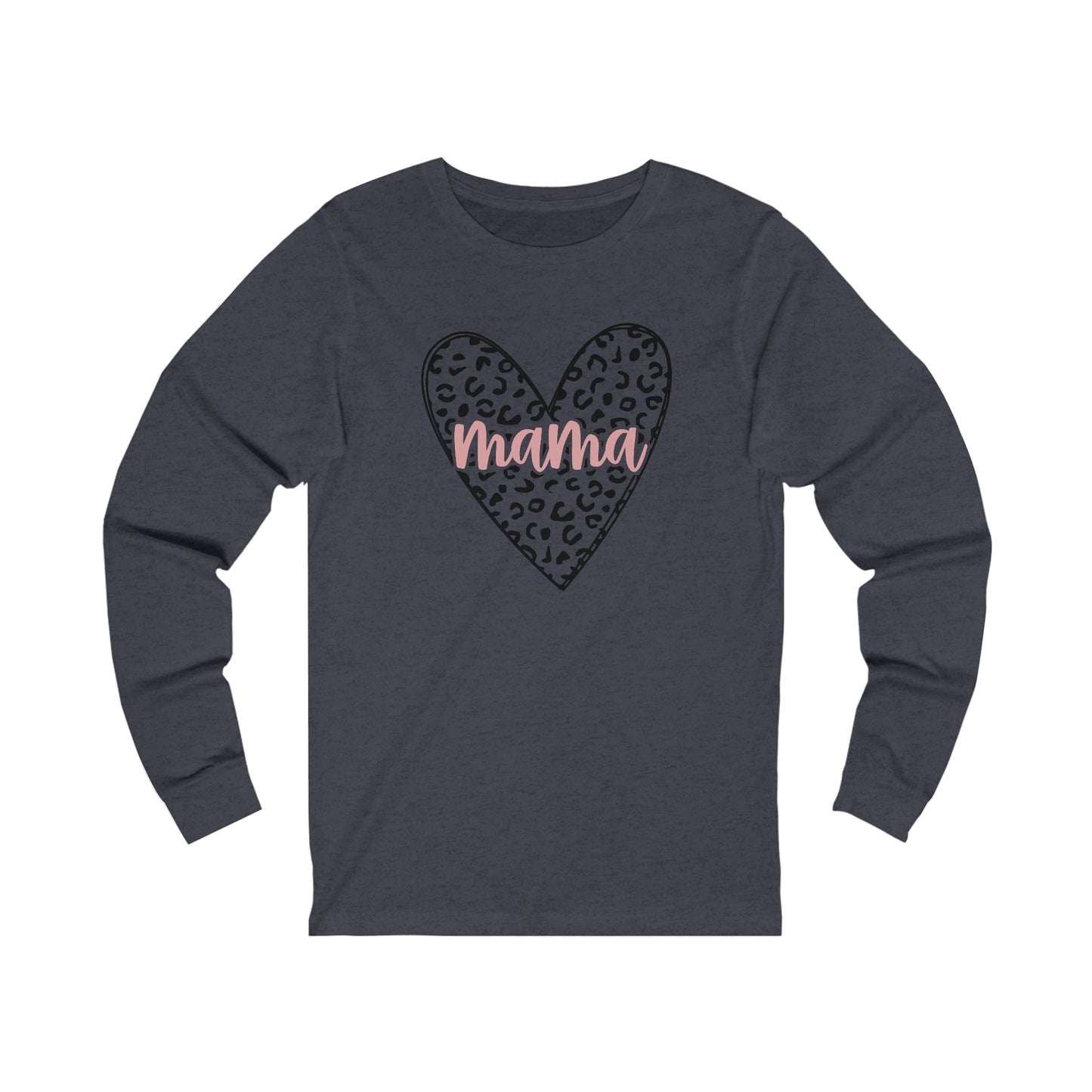 Mama Leopard print heart long sleeve tshirt