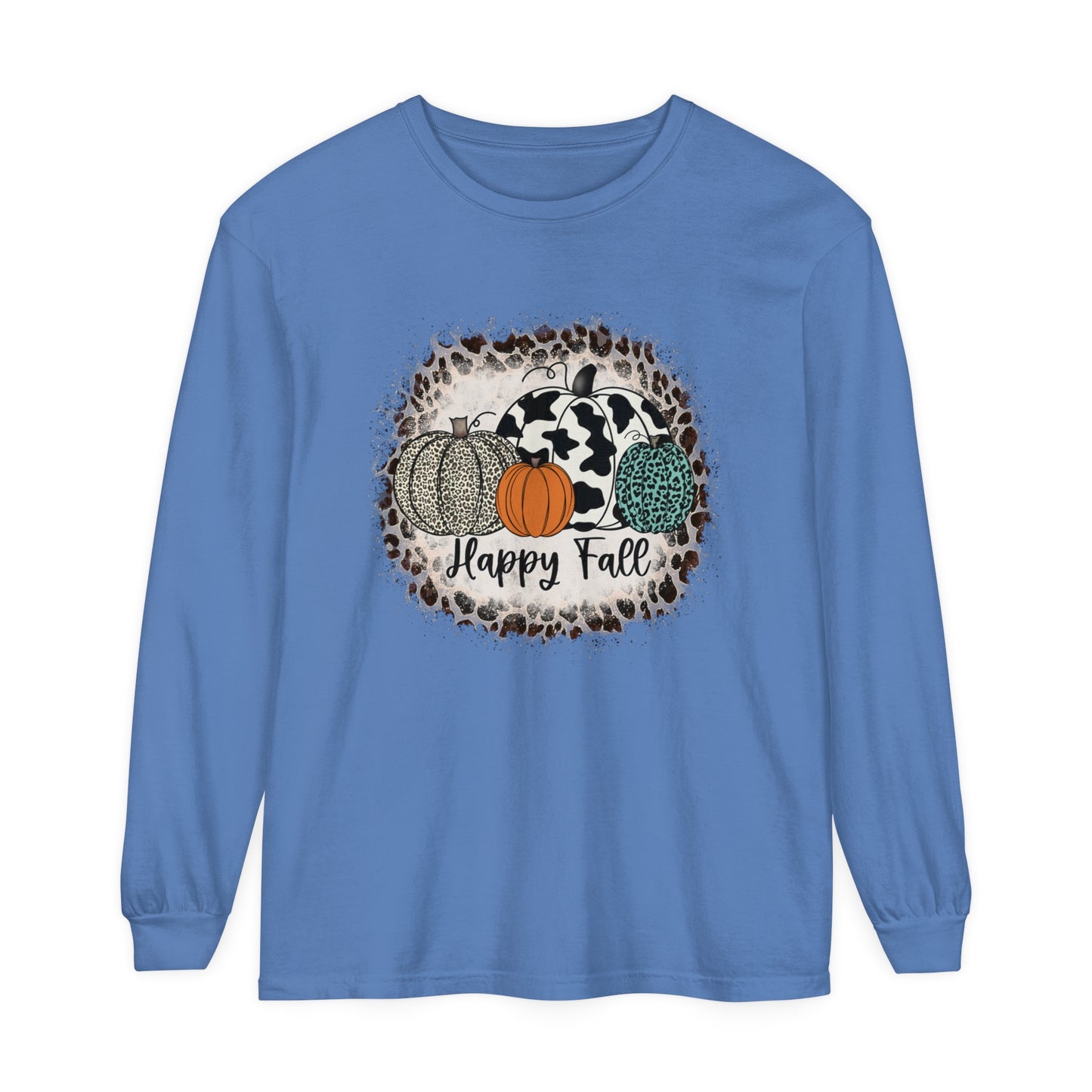 Happy Fall Garment-dyed Long Sleeve T-Shirt