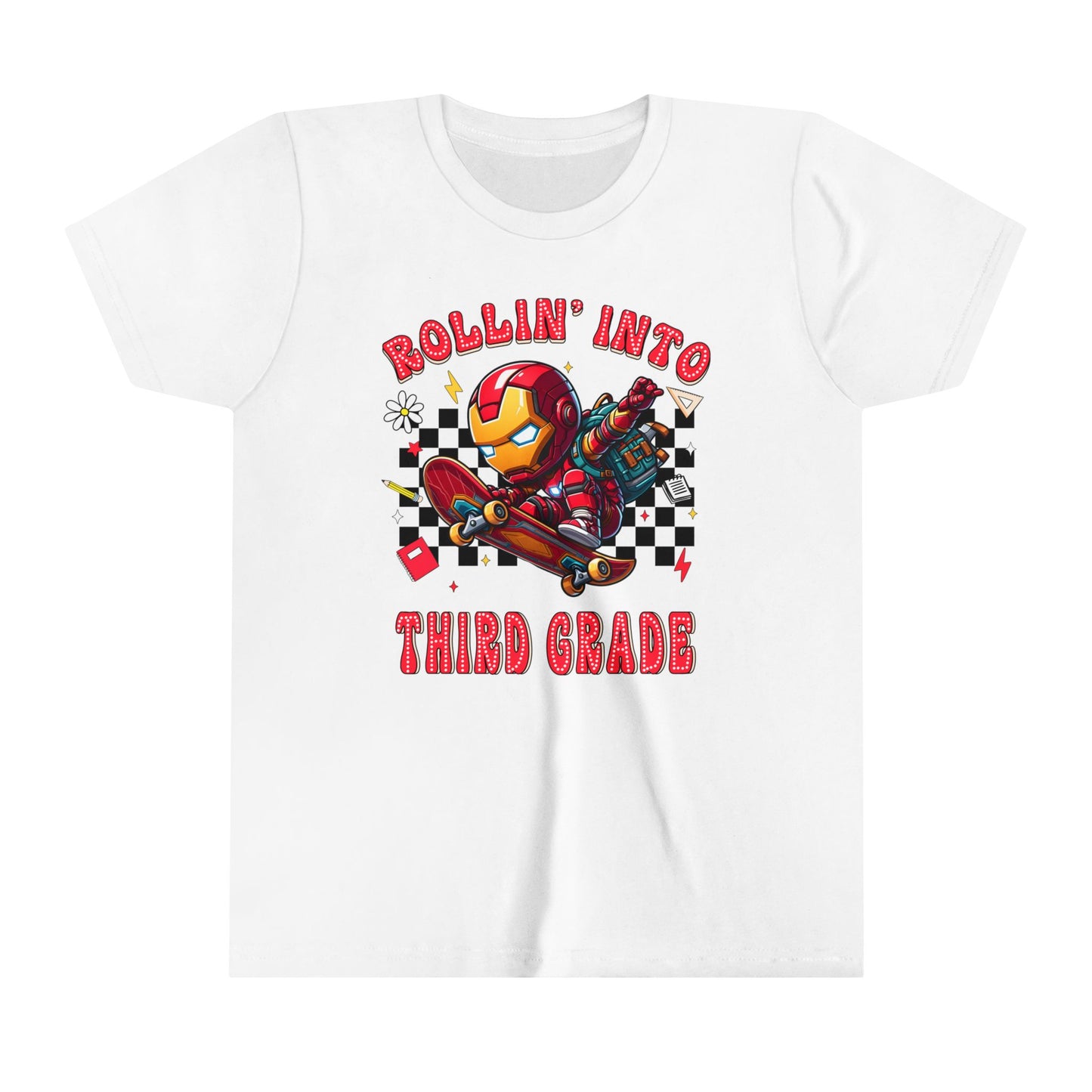 IRON MAN - Rollin' Into 3rd Grade Youth Short Sleeve Tee