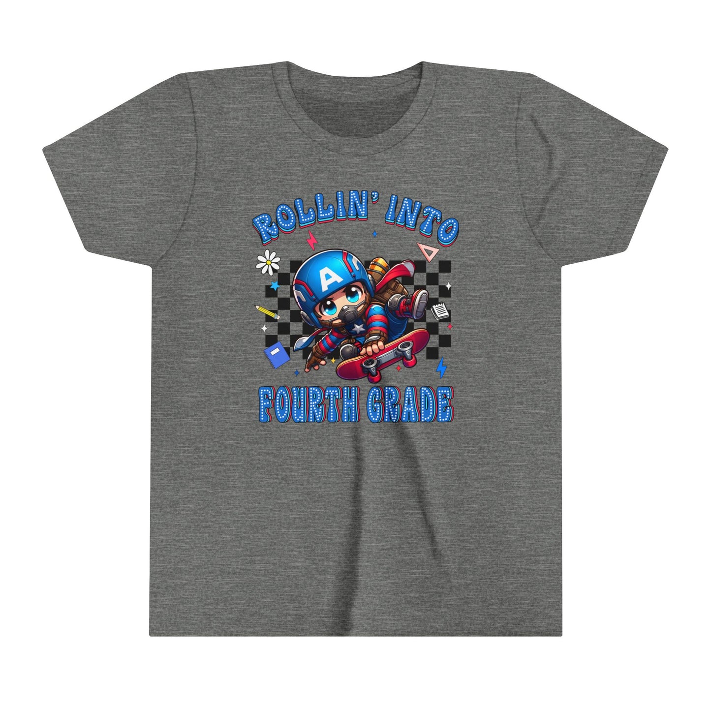 CAPTAIN AMERICA - Rollin' Into 4th Grade Youth Short Sleeve Tee
