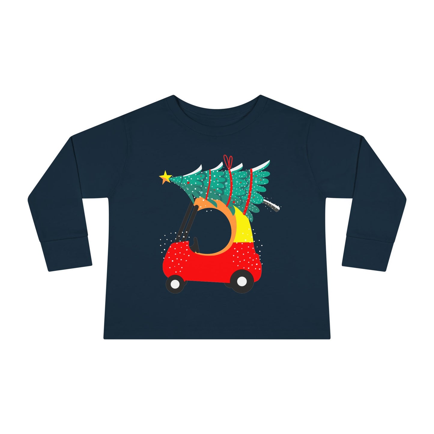Kiddie Car with christmas tree Toddler Long Sleeve Tee