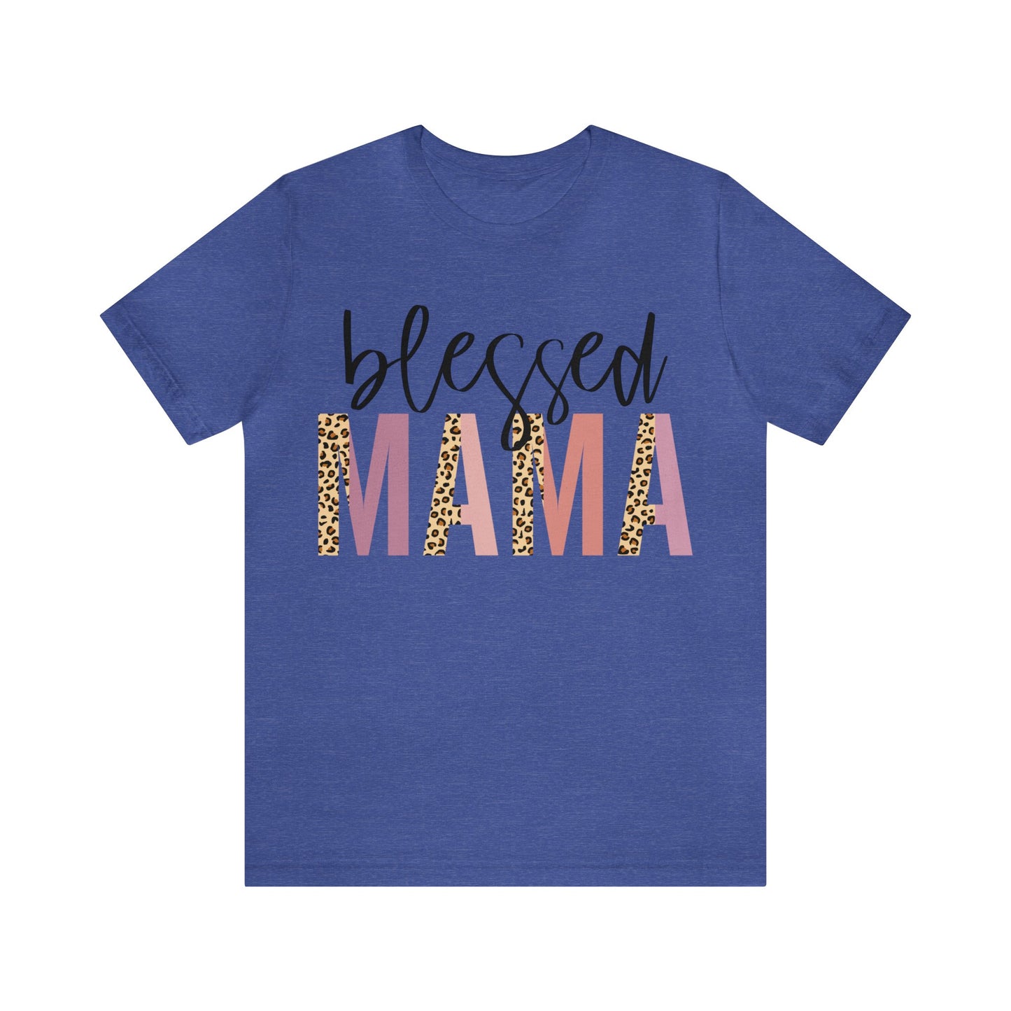 Blessed Mama Leopard print short sleeve tshirt