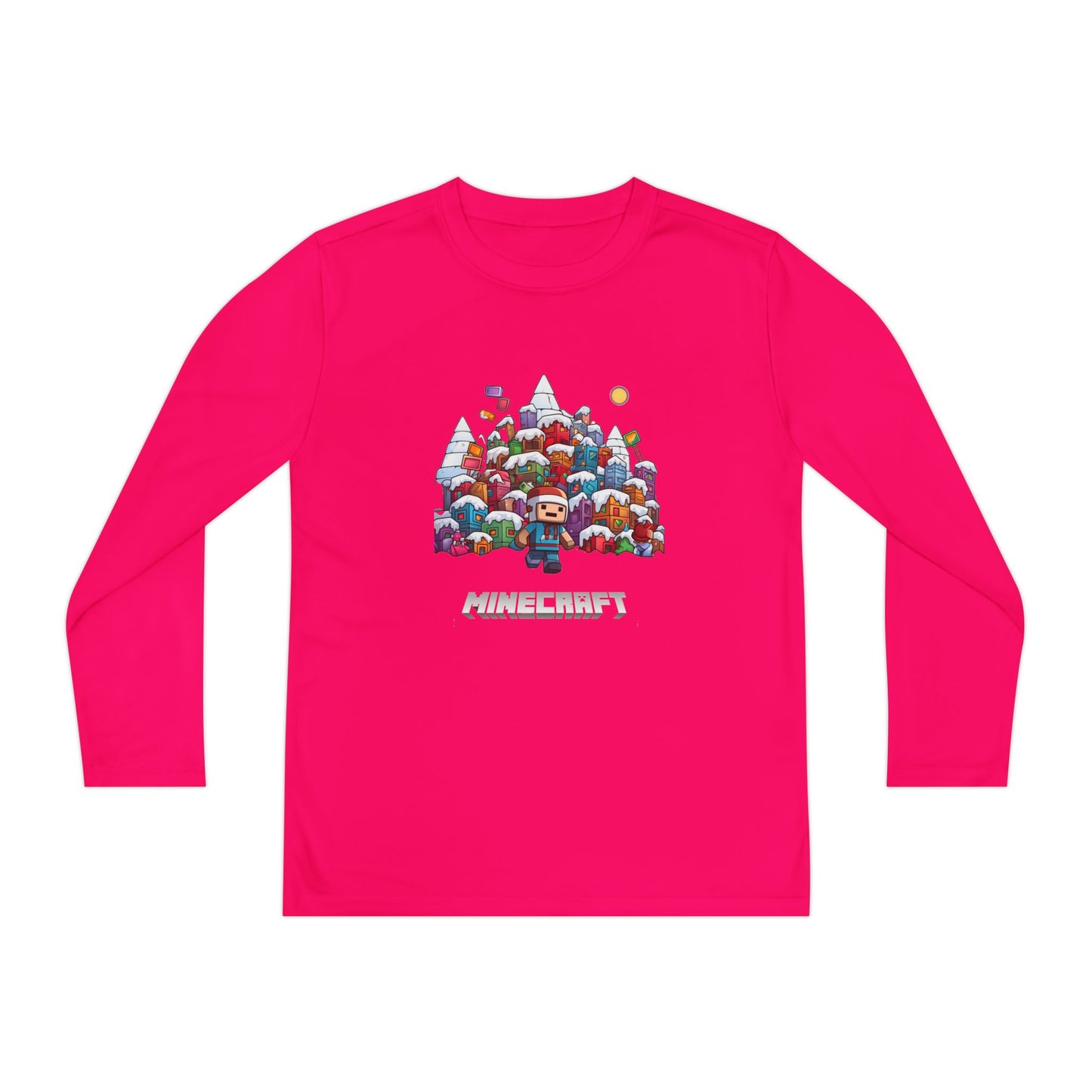 Christmas Mine-craft Youth Long Sleeve Competitor Tee