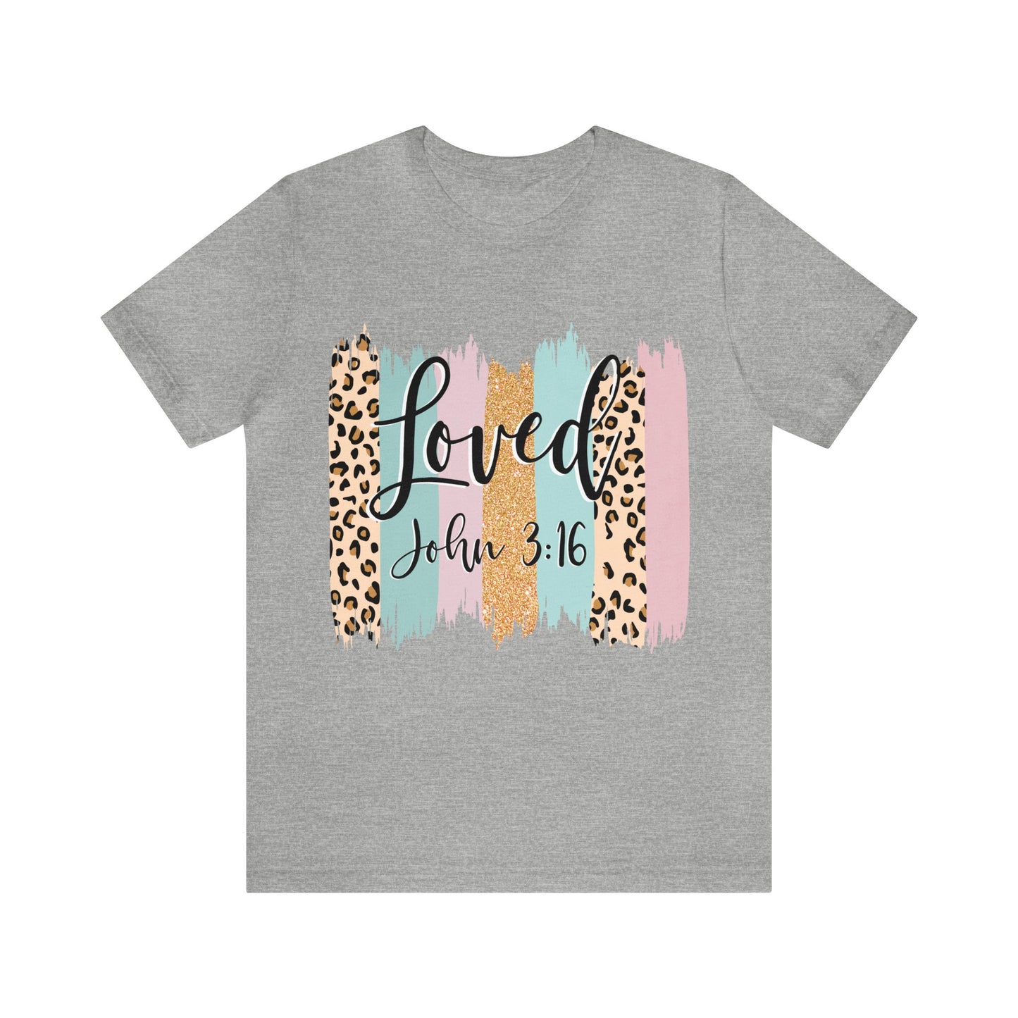 Loved (front) circle/cross (back) Short Sleeve Tshirt