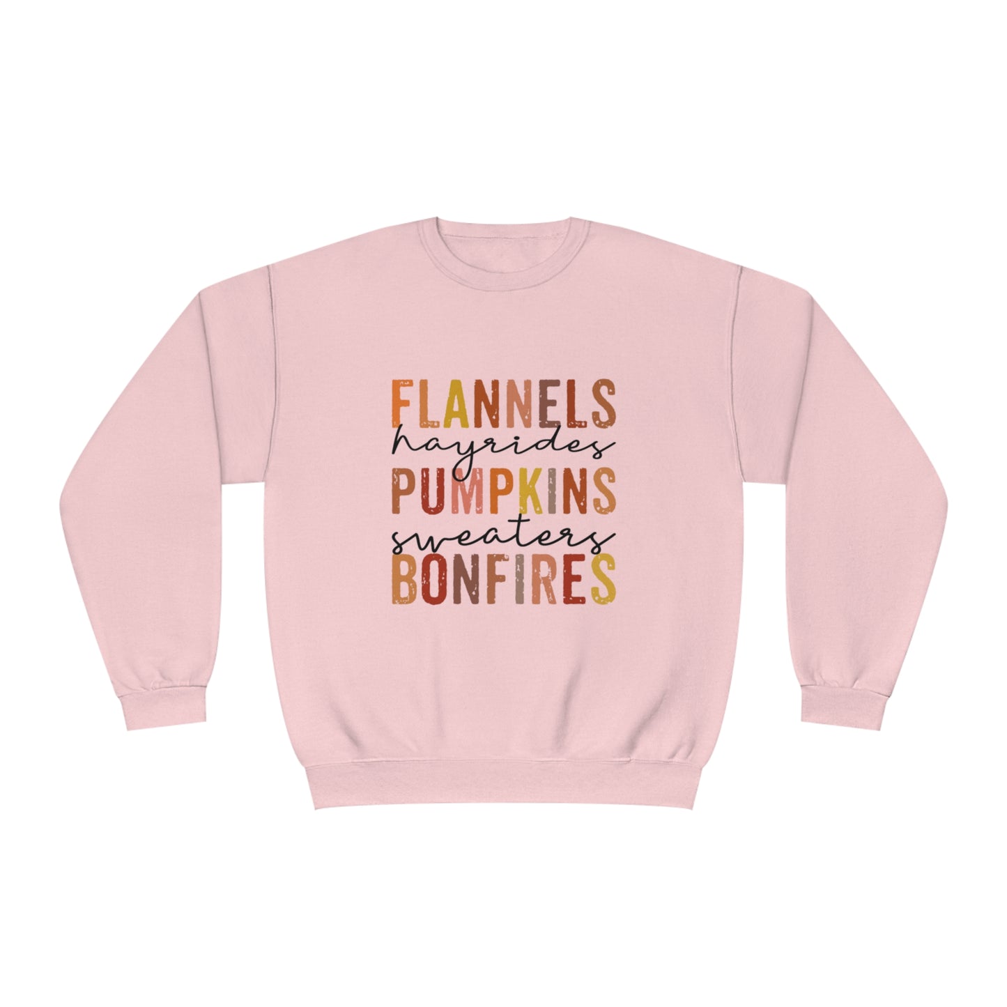 Flannels, Hayrides, Pumpkins, Sweaters, Bonfires Crewneck Sweatshirt
