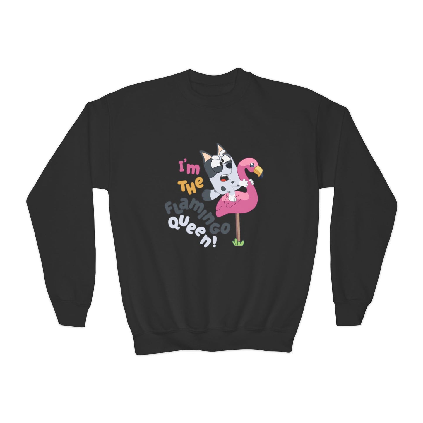 I'm the flamingo queen Youth Crewneck Sweatshirt