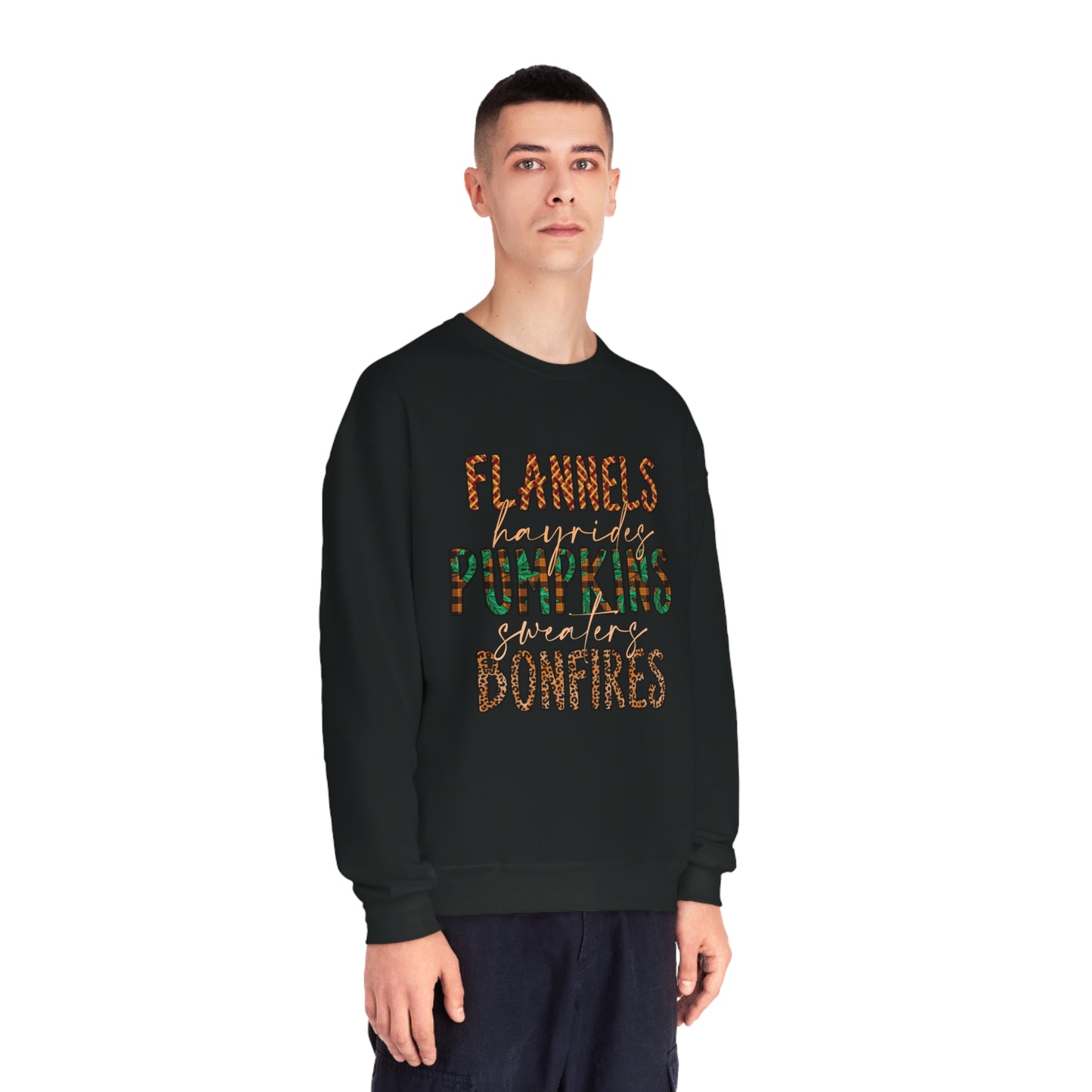 Flannels, Hayrides, Pumpkins, Sweaters, Bonfires Crewneck Sweatshirt