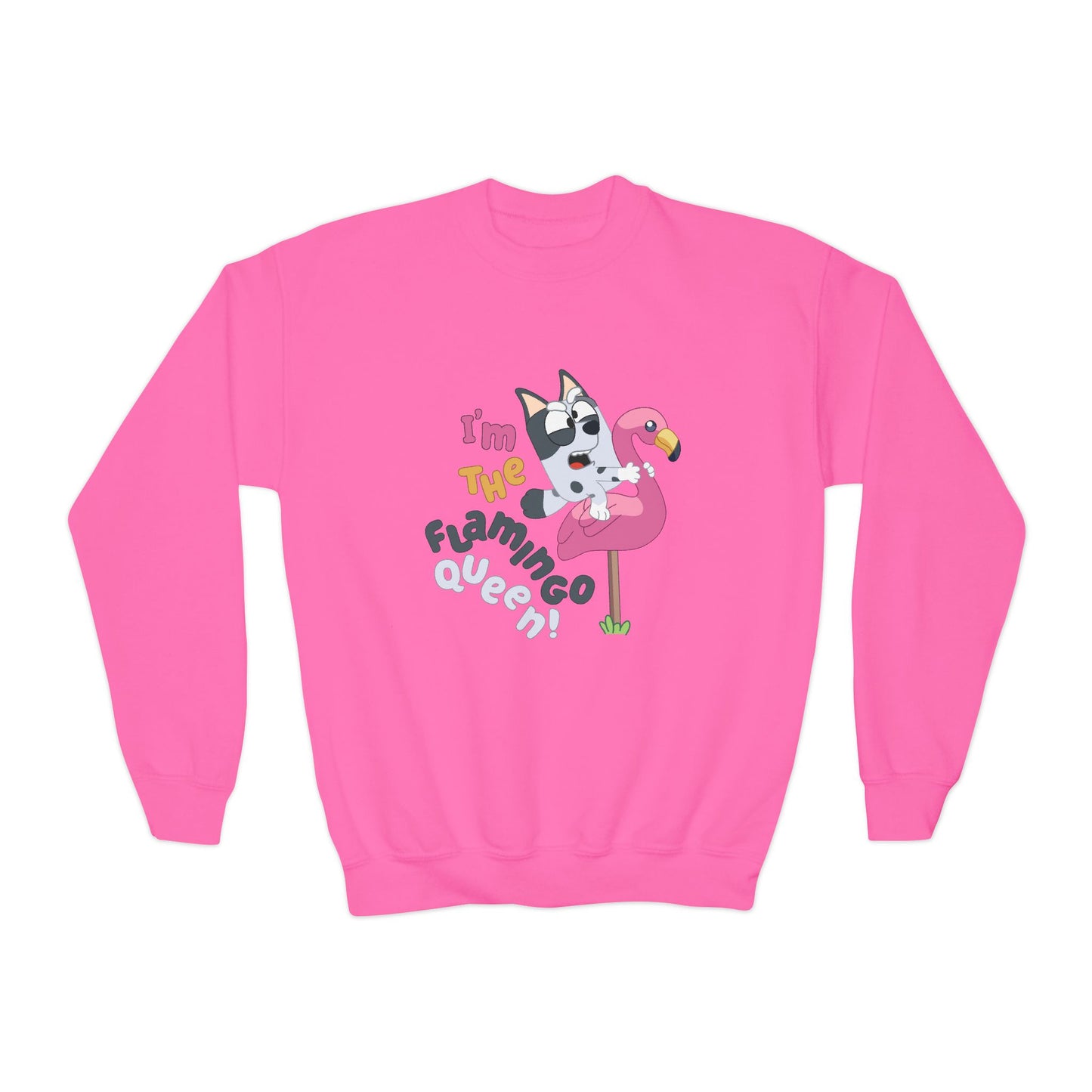 I'm the flamingo queen Youth Crewneck Sweatshirt