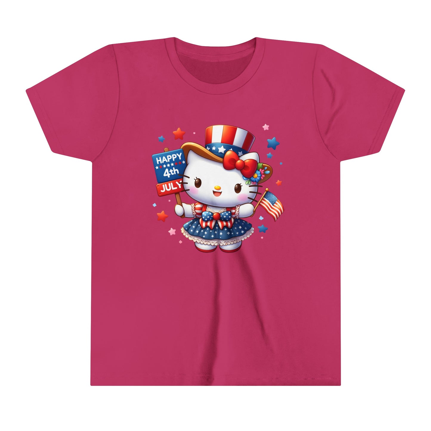 Happy 4th of July Hello Kitty Youth Short Sleeve Tee