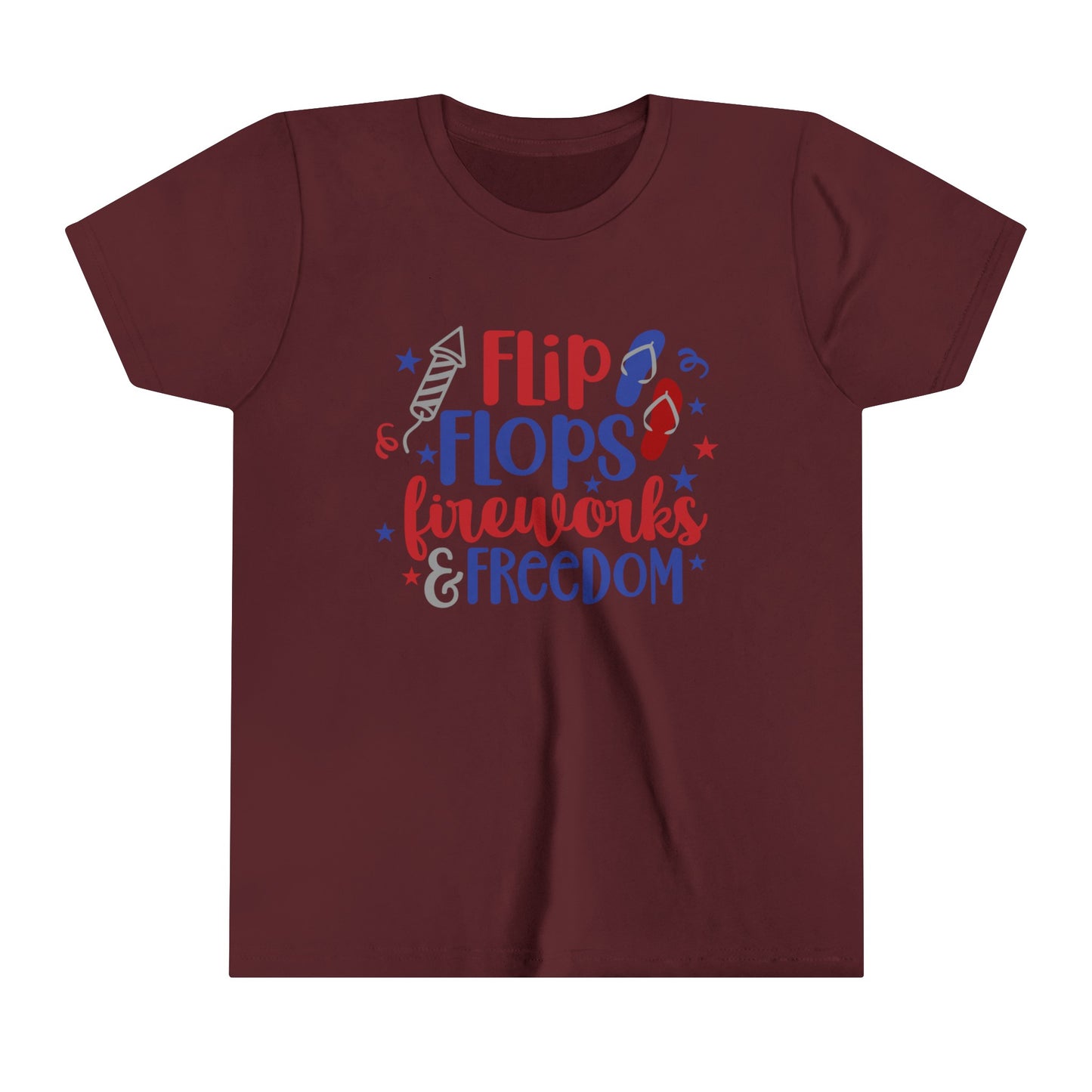 Flip Flops, Fireworks & Freedom Youth Short Sleeve Tee
