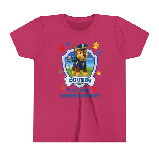 Cousin of the Birthday Boy Youth Short Sleeve Tee