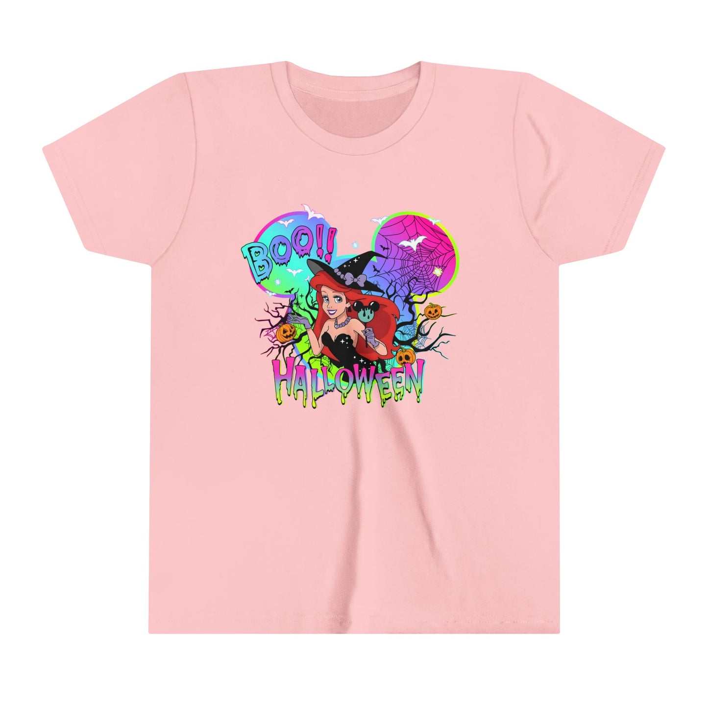 Ariel Boo! Halloween Youth Short Sleeve Tee