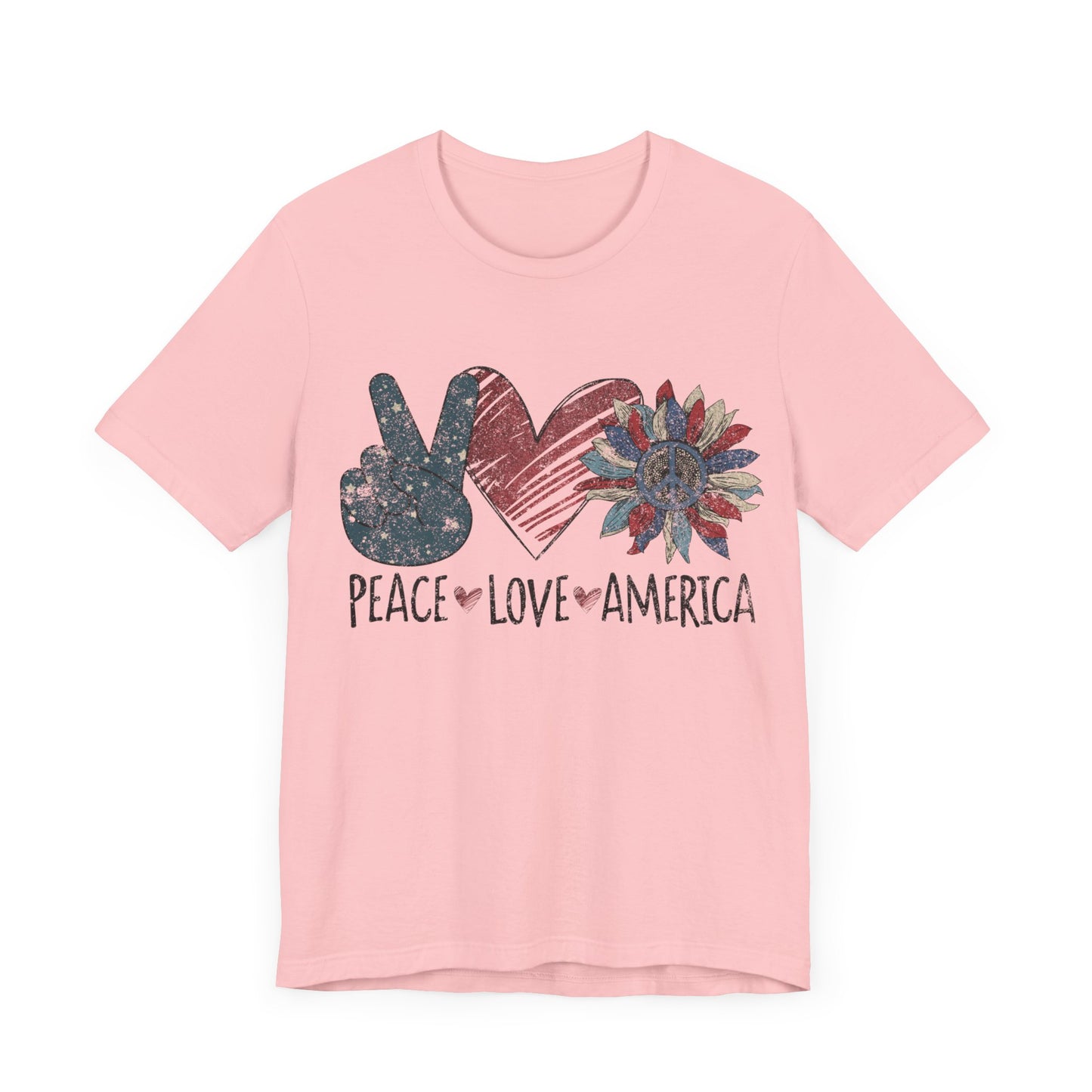 Peace Love America Jersey Short Sleeve Tee