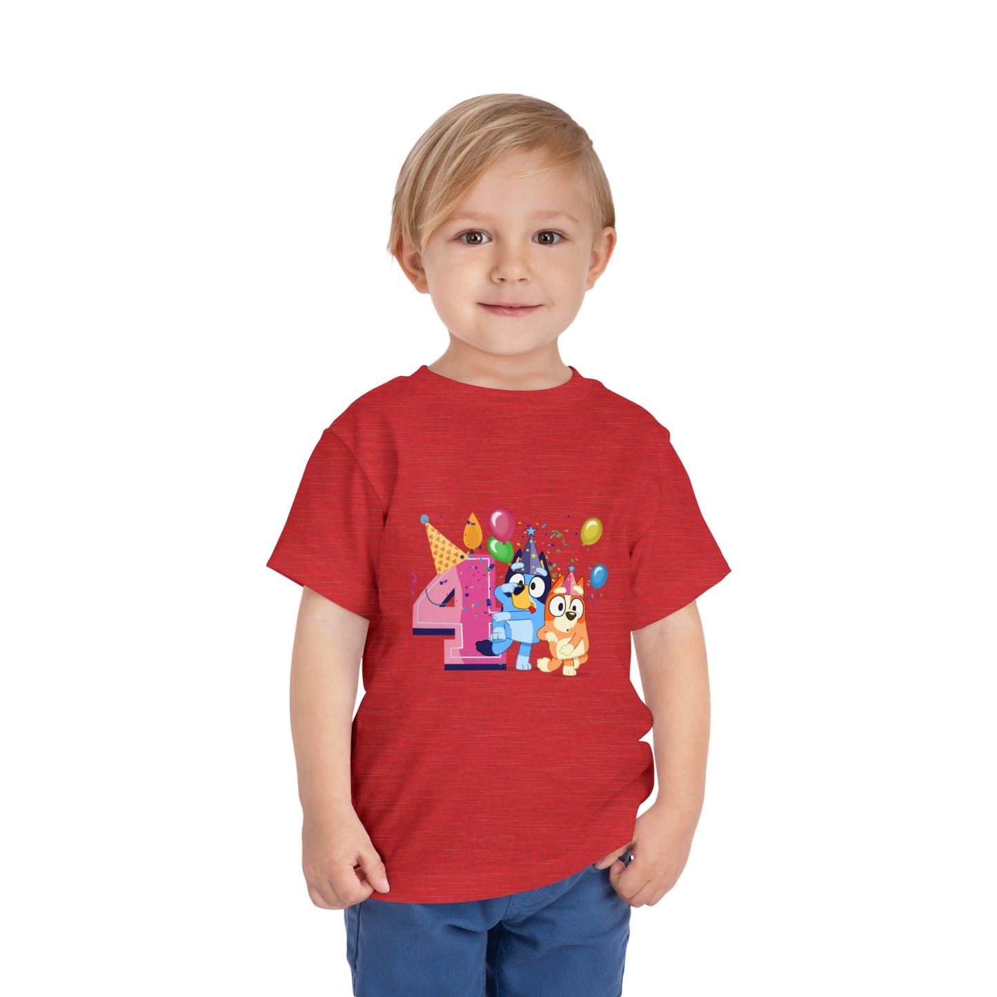 4th Birthday Toddler Short Sleeve Tee