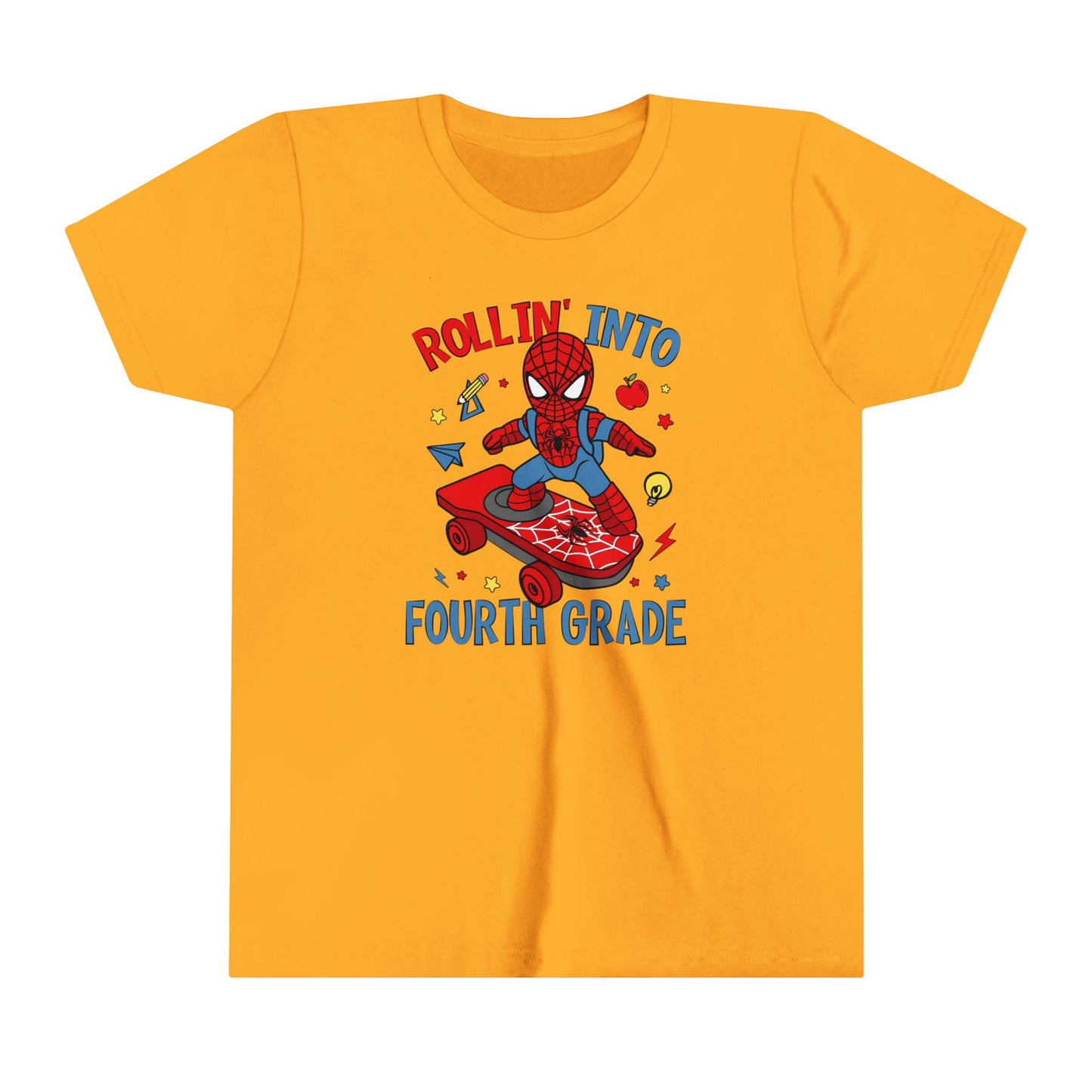 Rollin' Into 4th Grade Youth Short Sleeve Tee